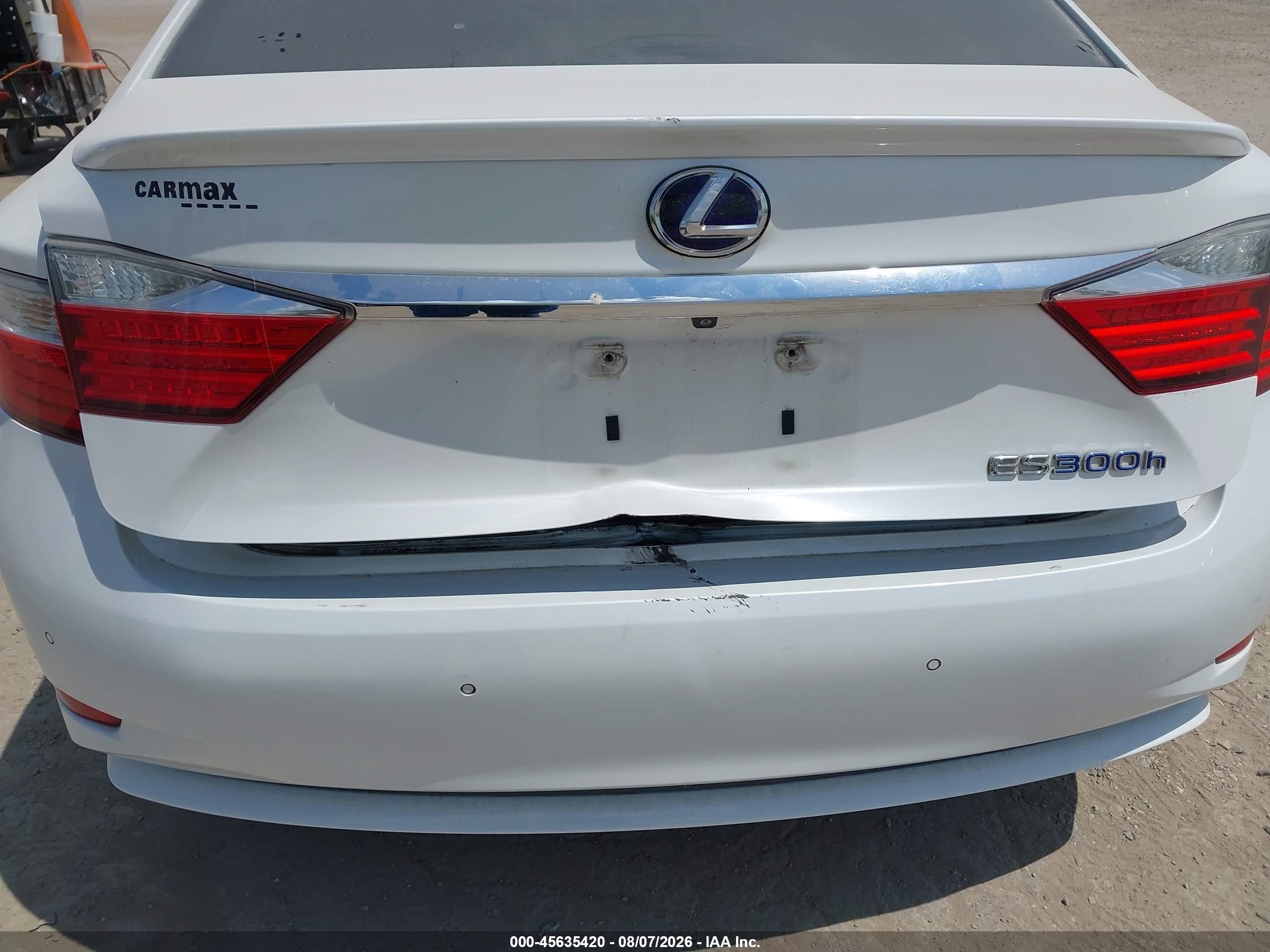 2014 Lexus Es 300h   White vin: JTHBW1GG3E2072241