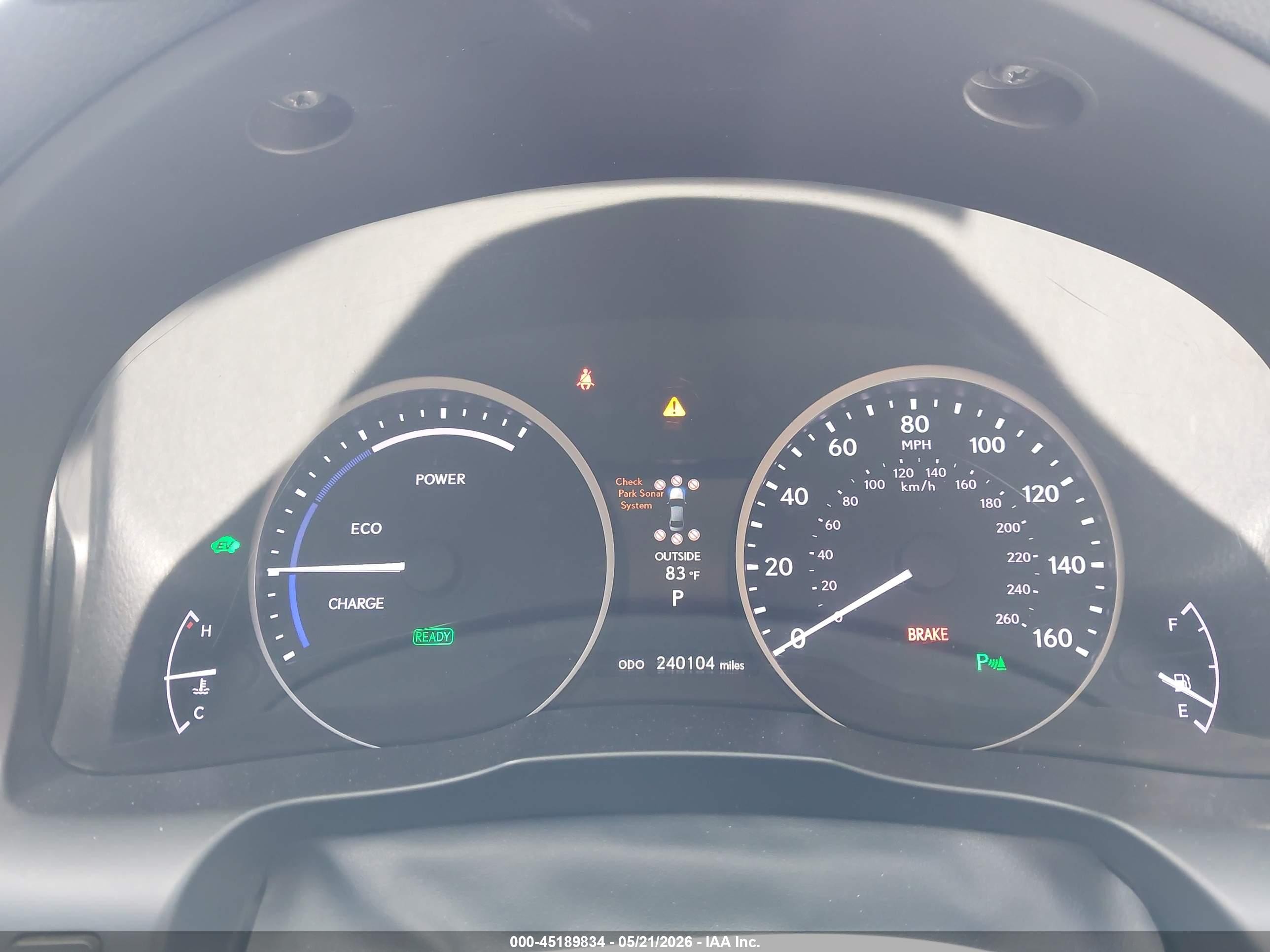 2015 Lexus Es 300h   White vin: JTHBW1GG3F2083404