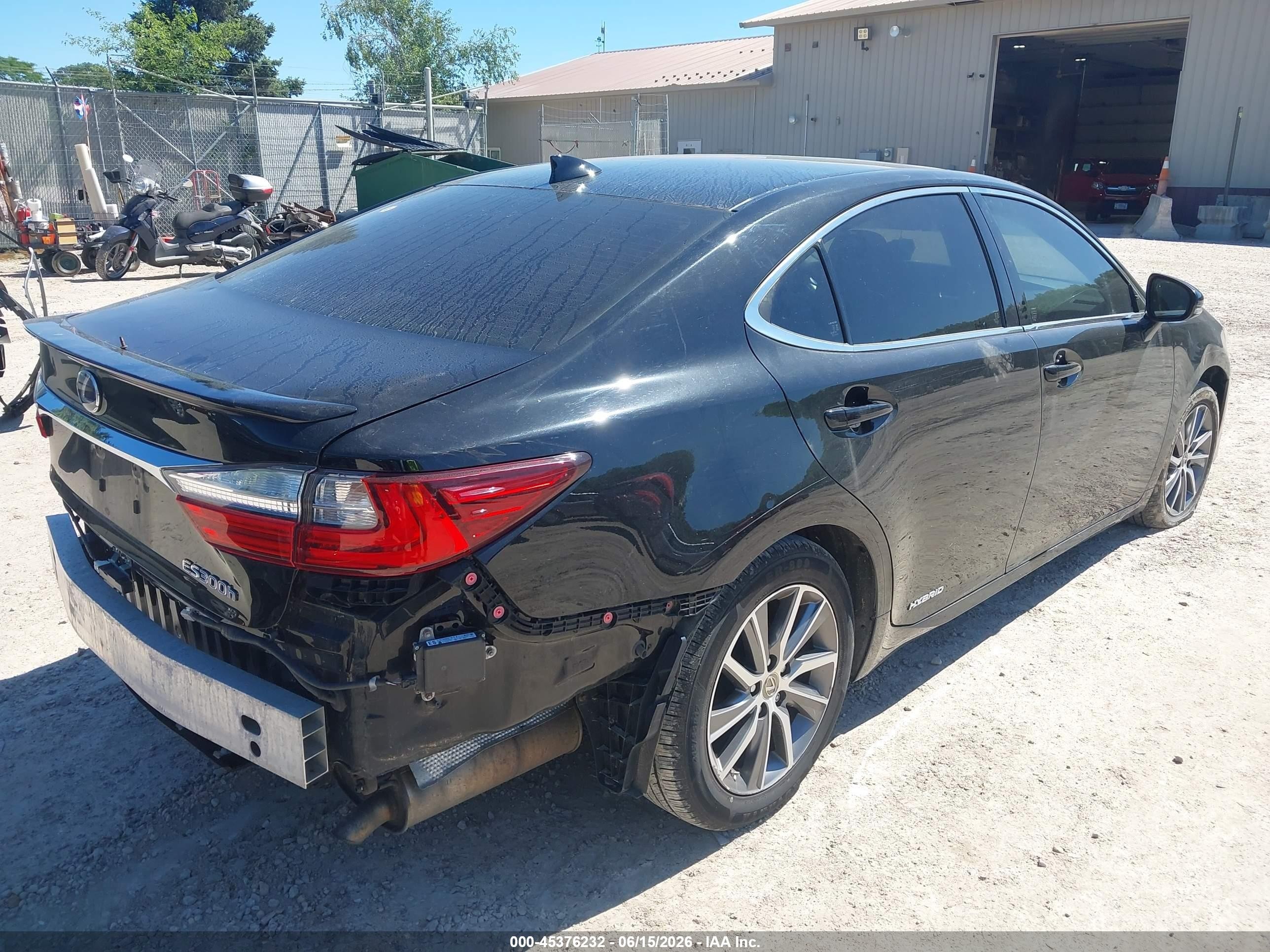 2018 Lexus Es 300h Black vin: JTHBW1GG4J2183035