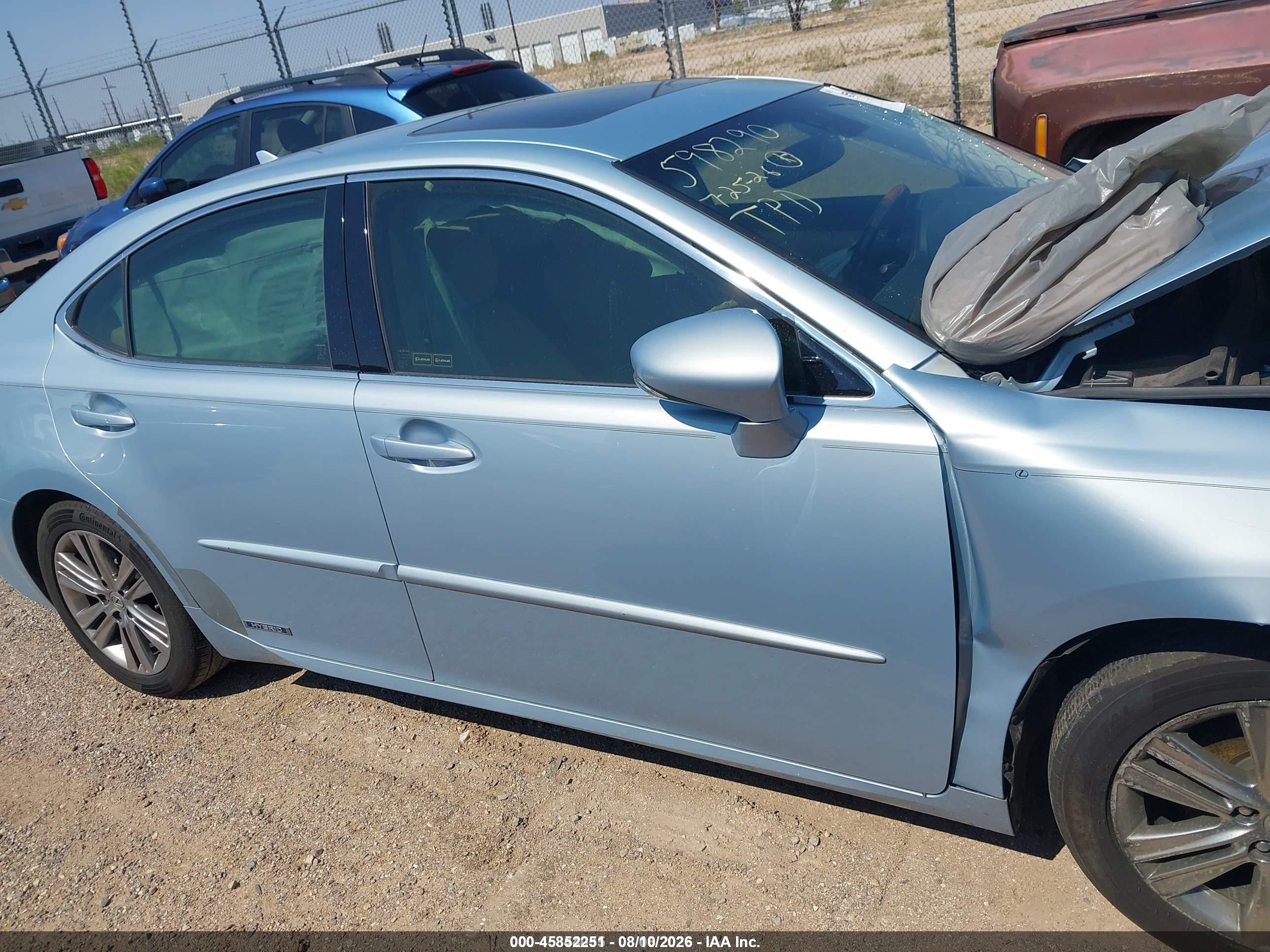 2013 Lexus Es 300h   Light Blue vin: JTHBW1GG5D2009673