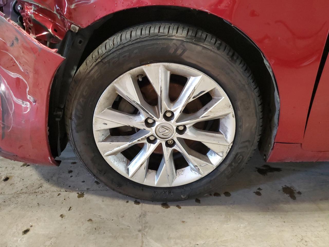 2013 Lexus Es 300h Red vin: JTHBW1GG5D2022729 Damage: Left Front Wheel, Curb Rash, > 12 Inches
