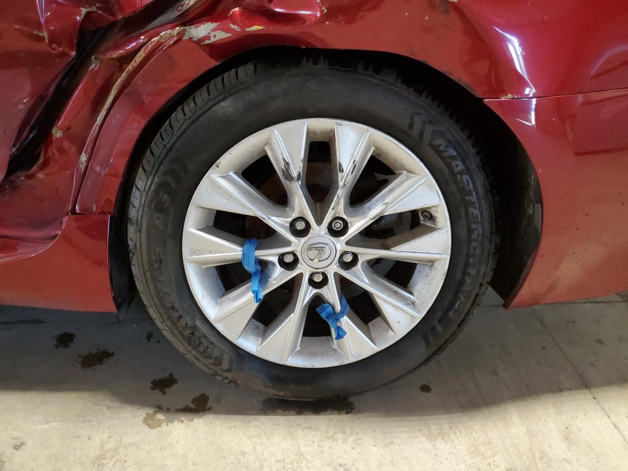 2013 Lexus Es 300h Red vin: JTHBW1GG5D2022729 Damage: Left Rear Wheel, Curb Rash, > 12 Inches
