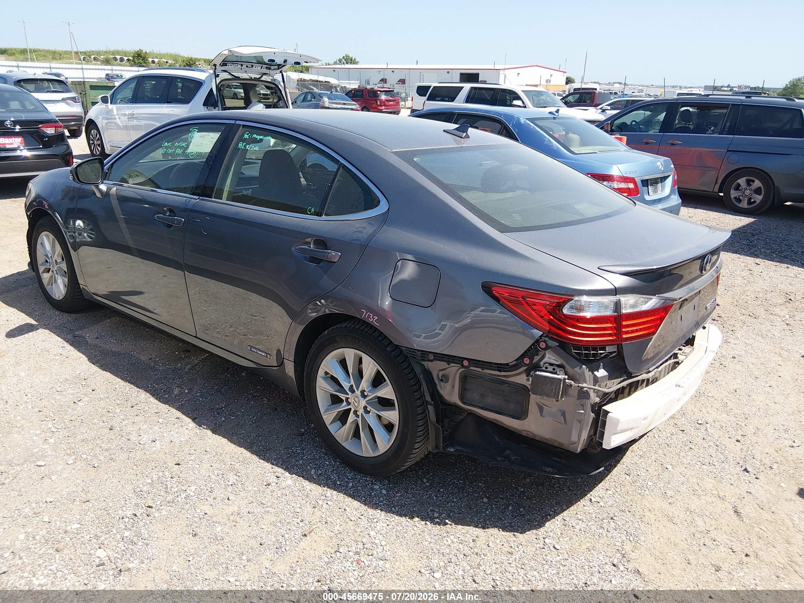 2014 Lexus Es 300h   Gray vin: JTHBW1GG5E2066814