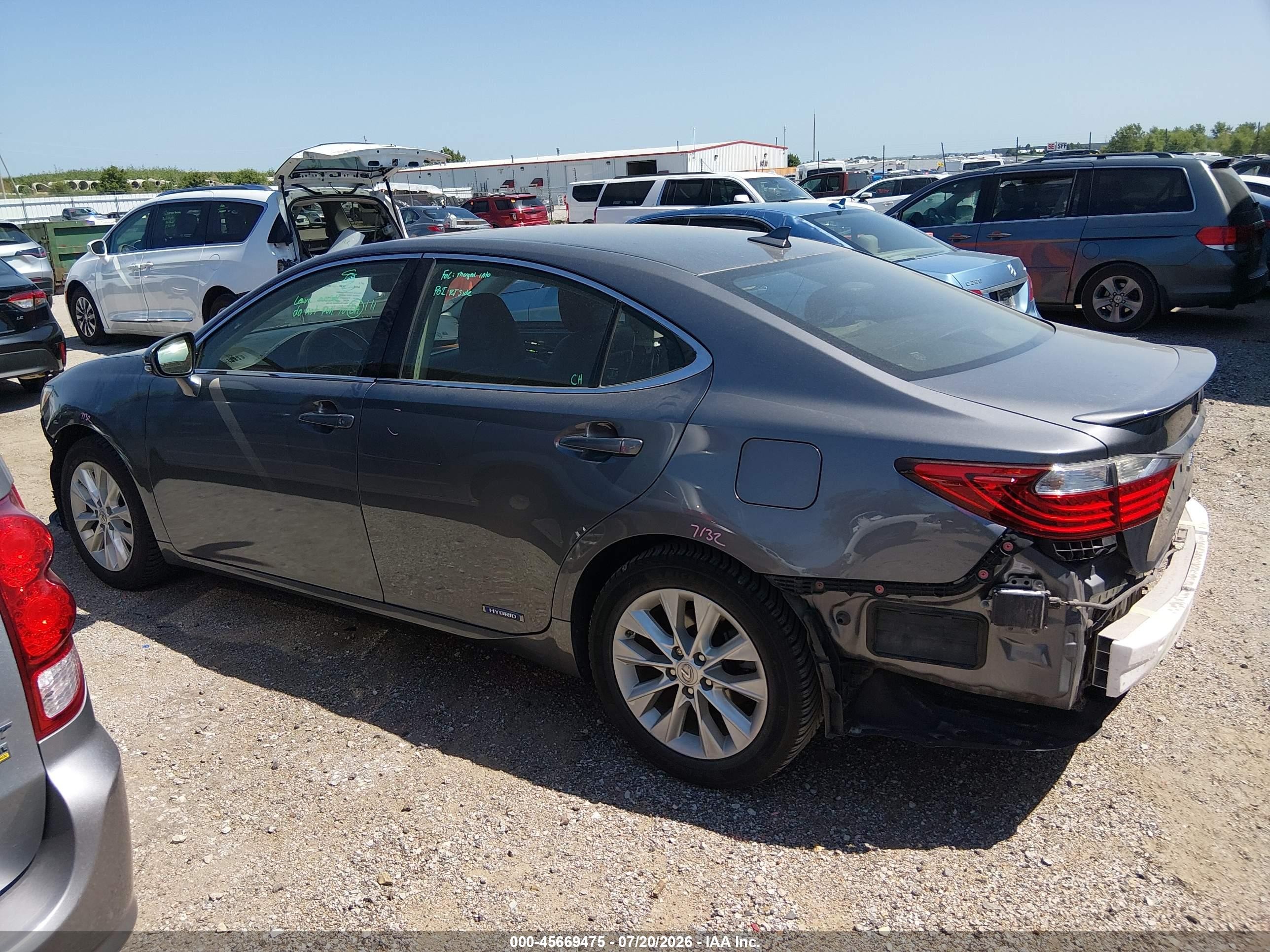 2014 Lexus Es 300h   Gray vin: JTHBW1GG5E2066814