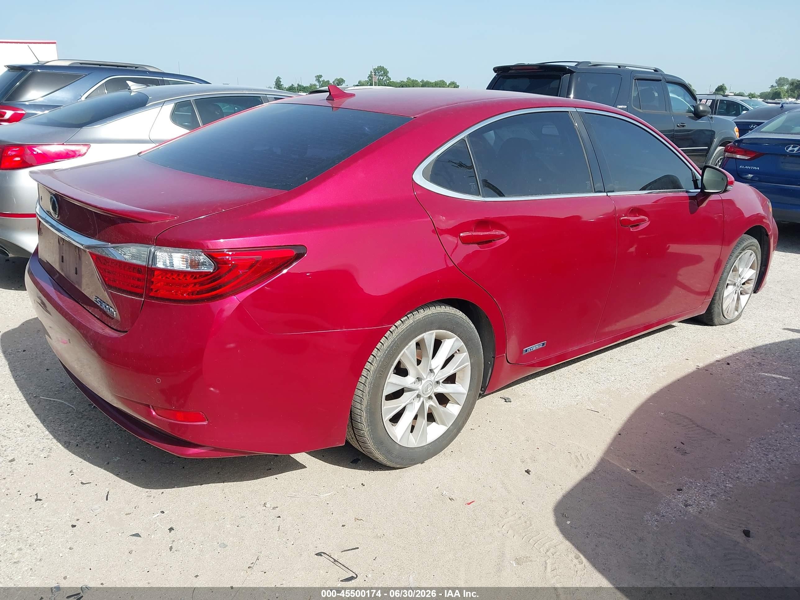 2013 Lexus Es 300h   Maroon vin: JTHBW1GG6D2009522
