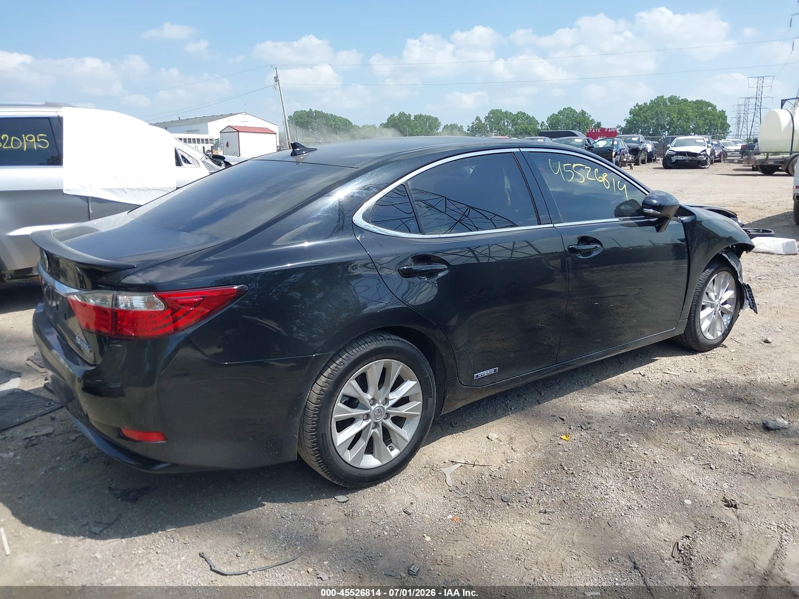 2013 Lexus Es 300h   Black vin: JTHBW1GG7D2006595