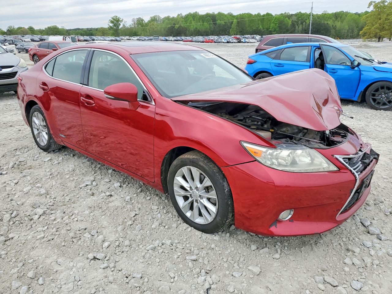 2013 Lexus Es 300h Base Red vin: JTHBW1GG7D2024465