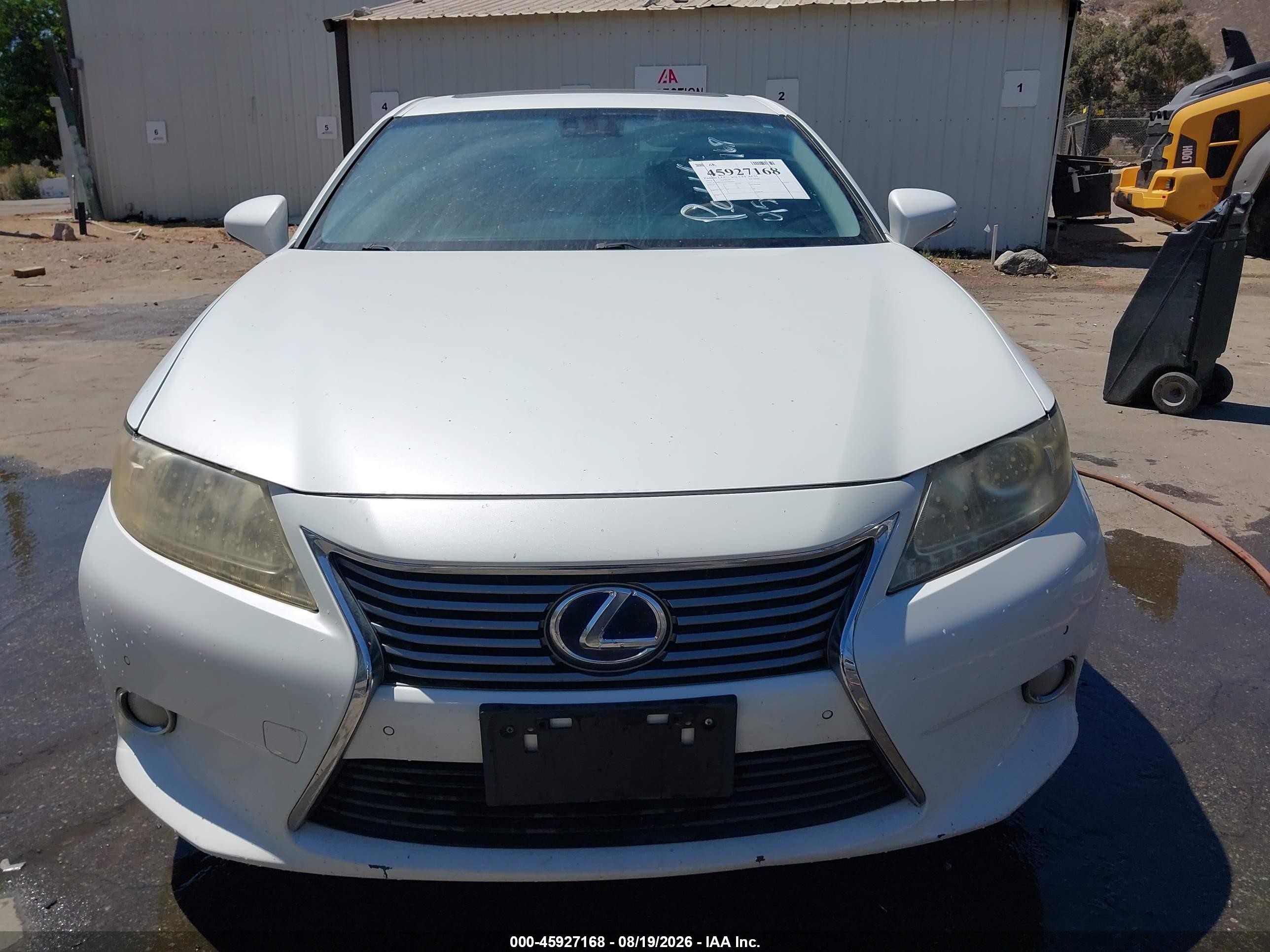2013 Lexus Es 300h   White vin: JTHBW1GG9D2004606