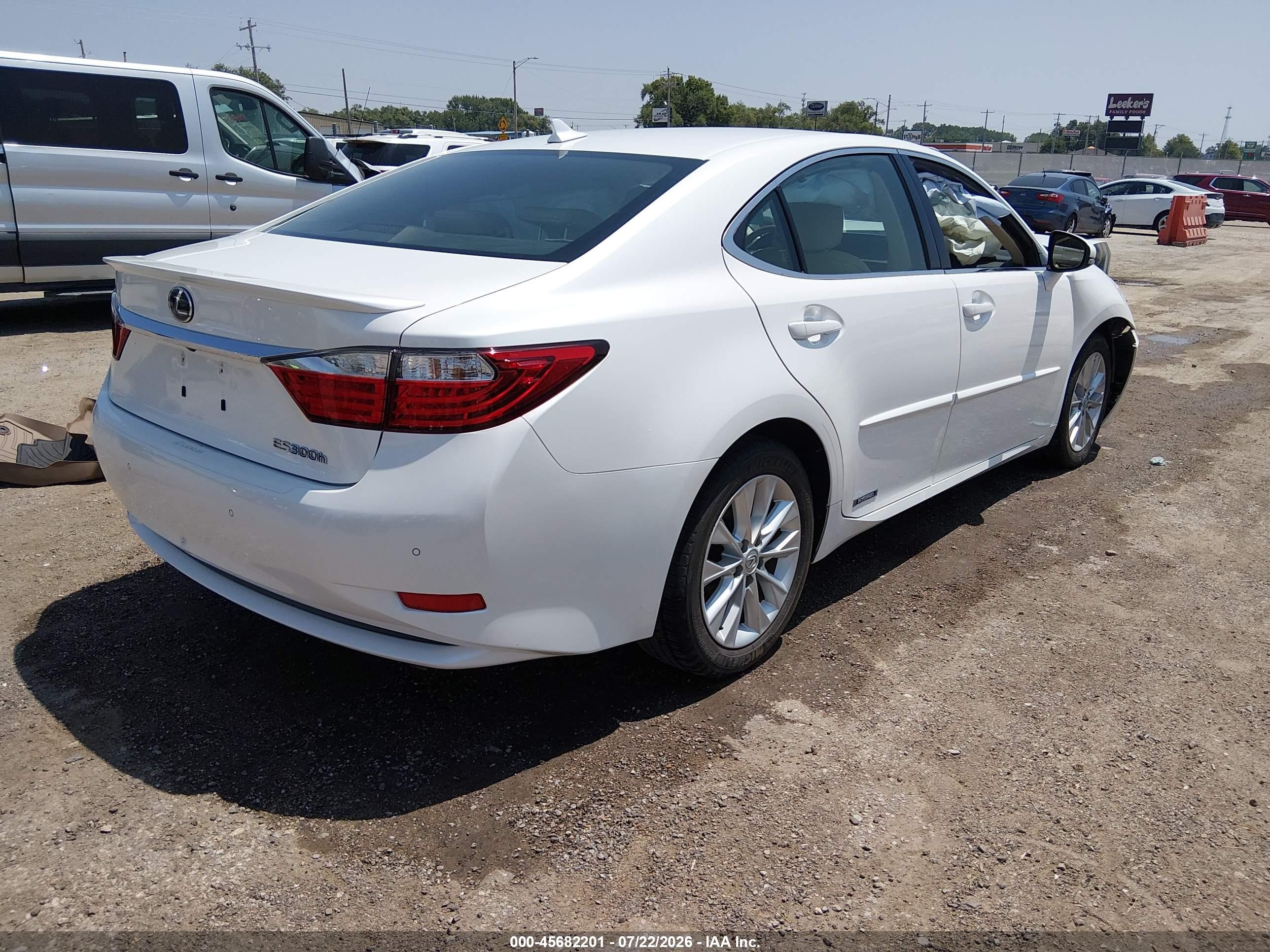 2013 Lexus Es 300h White vin: JTHBW1GGXD2006932