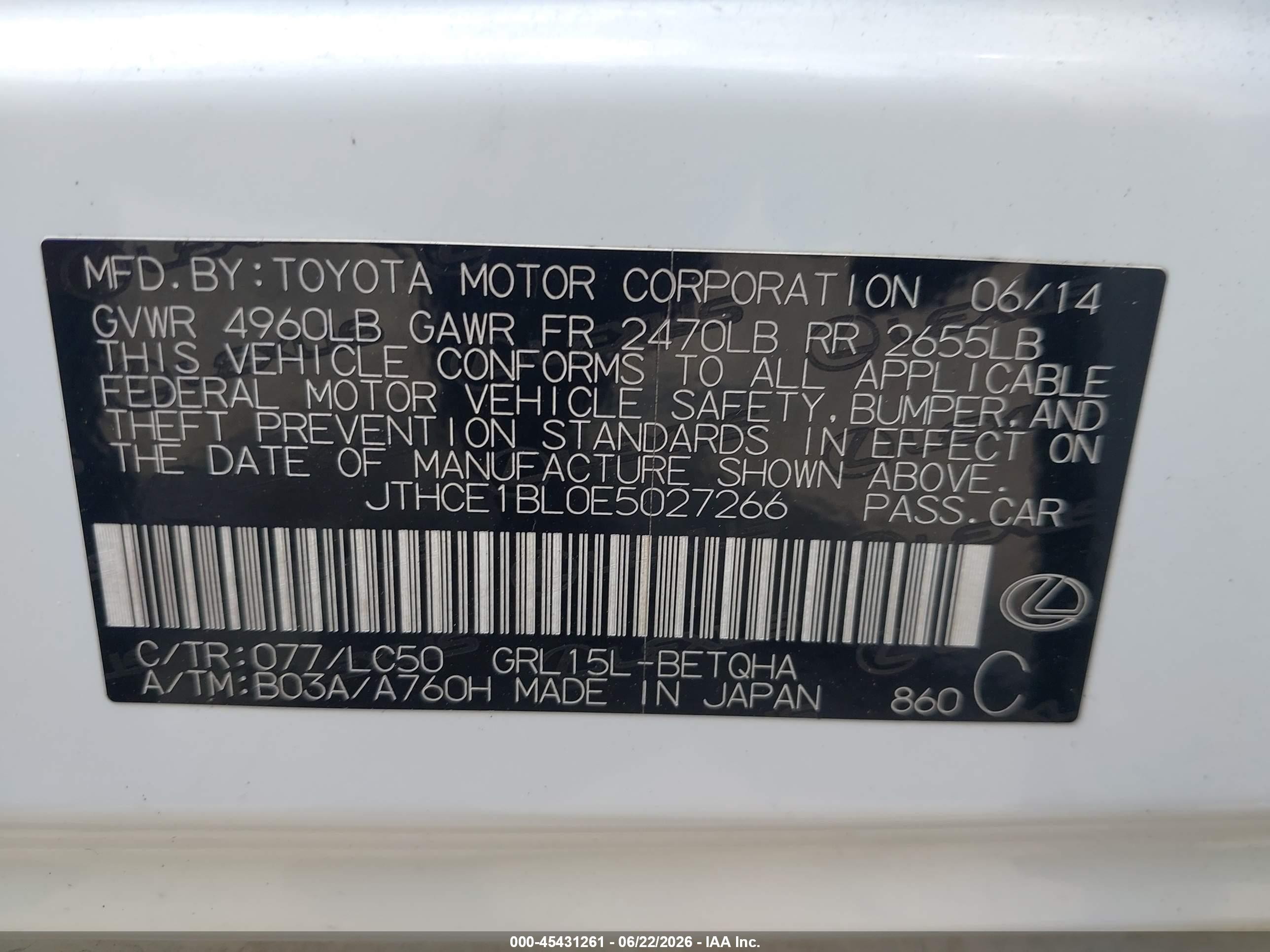 2014 Lexus Gs 350   White vin: JTHCE1BL0E5027266