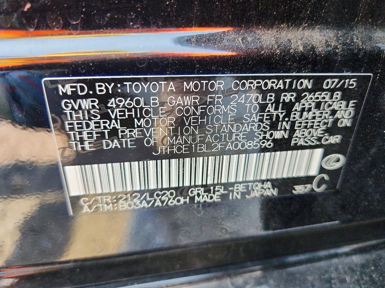 2015 Lexus Gs 350 Black vin: JTHCE1BL2FA008596
