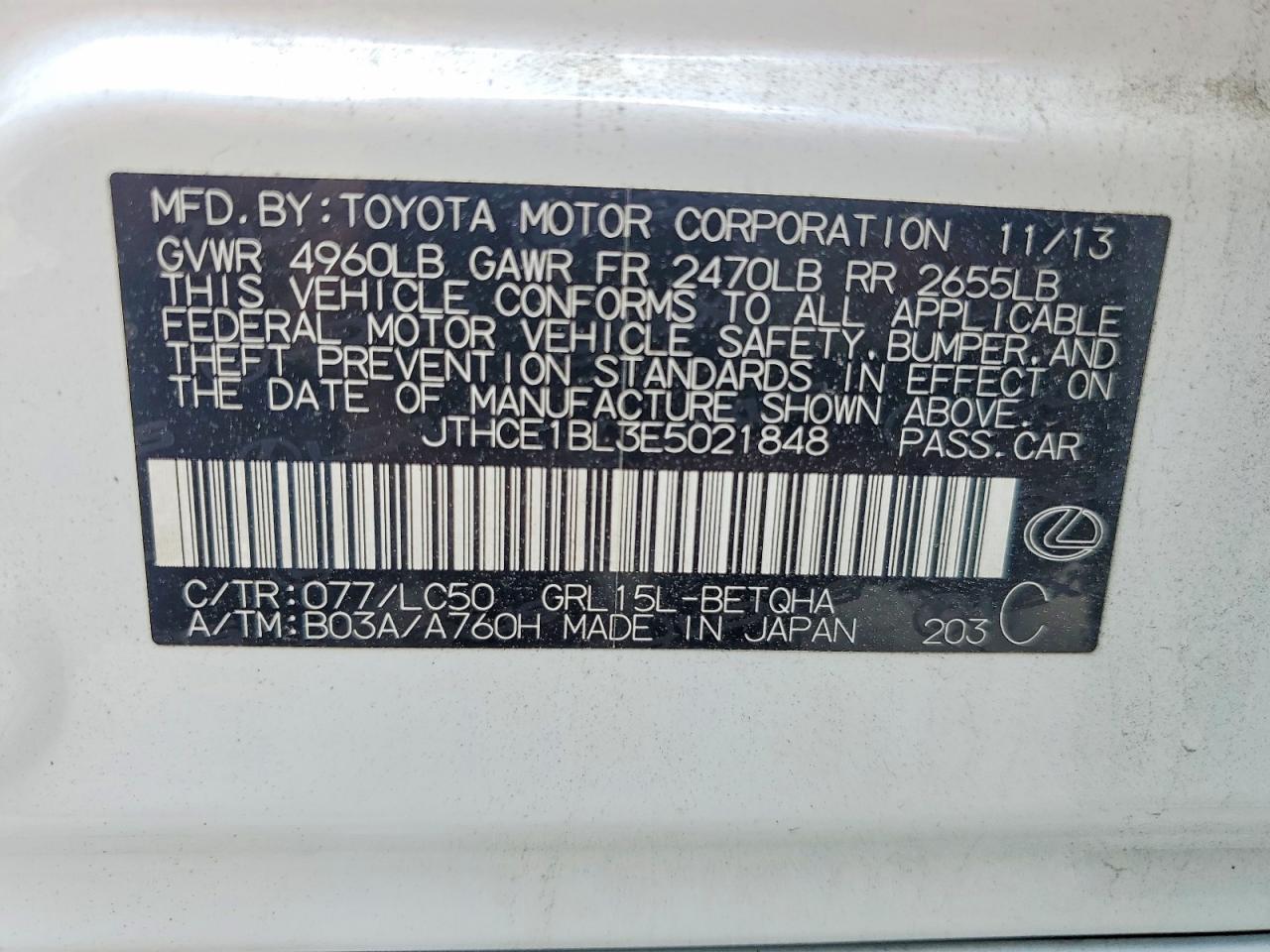 2014 Lexus Gs 350 White vin: JTHCE1BL3E5021848