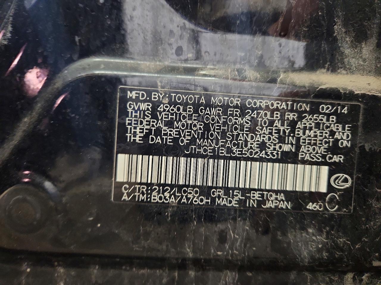 2014 Lexus Gs 350 Black vin: JTHCE1BL3E5024331