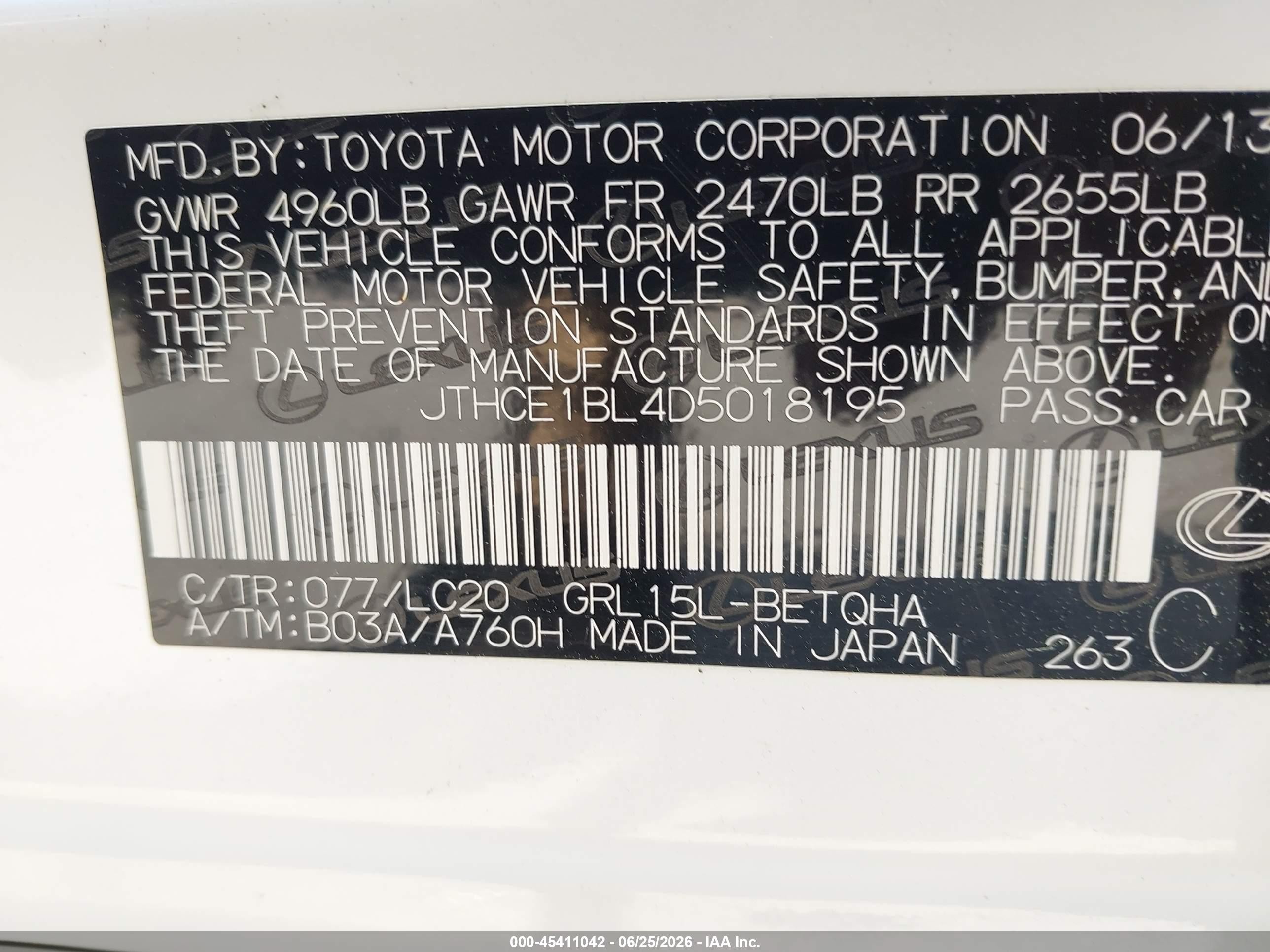 2013 Lexus Gs 350   White vin: JTHCE1BL4D5018195