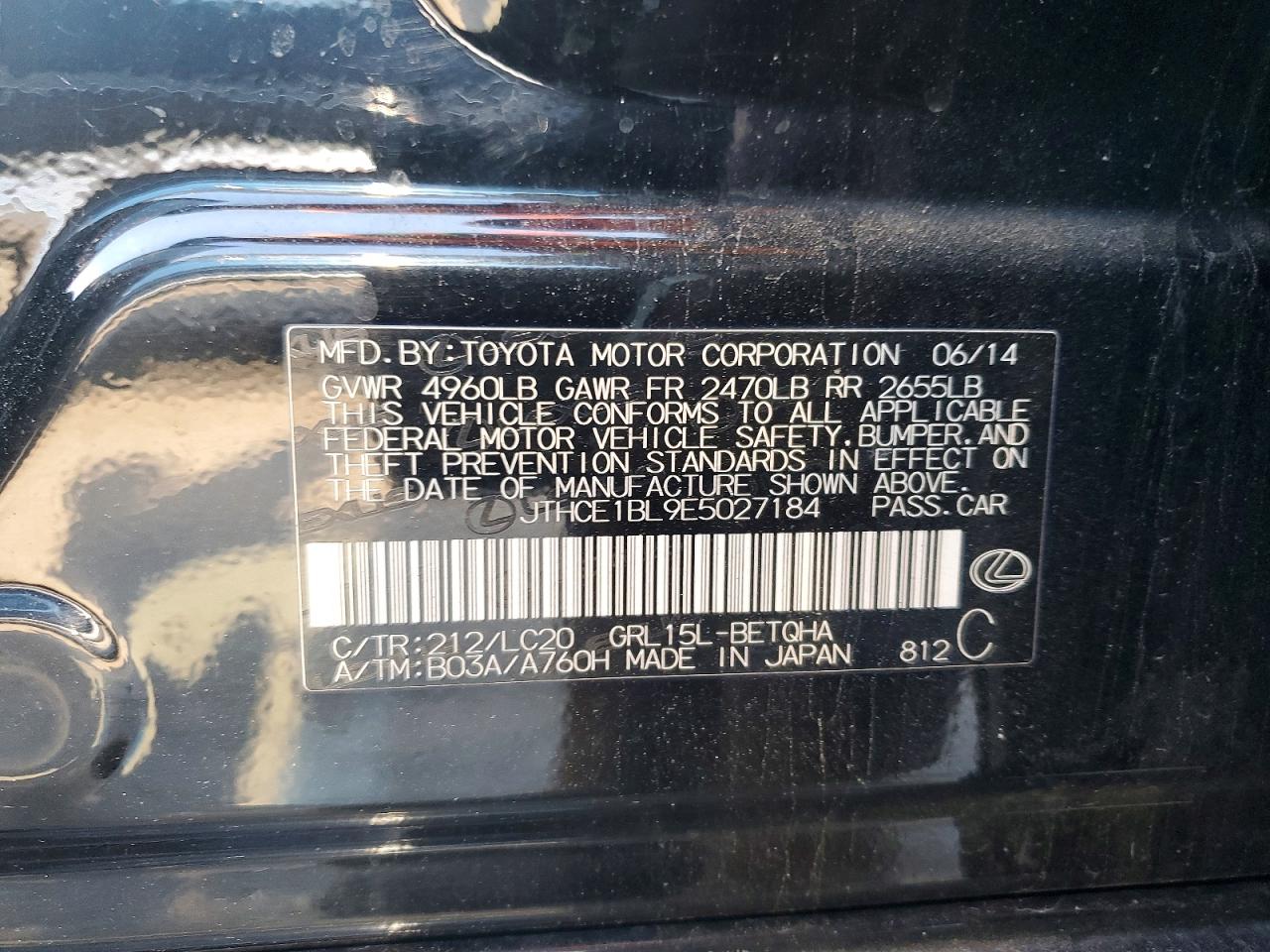2014 Lexus Gs 350 Black vin: JTHCE1BL9E5027184