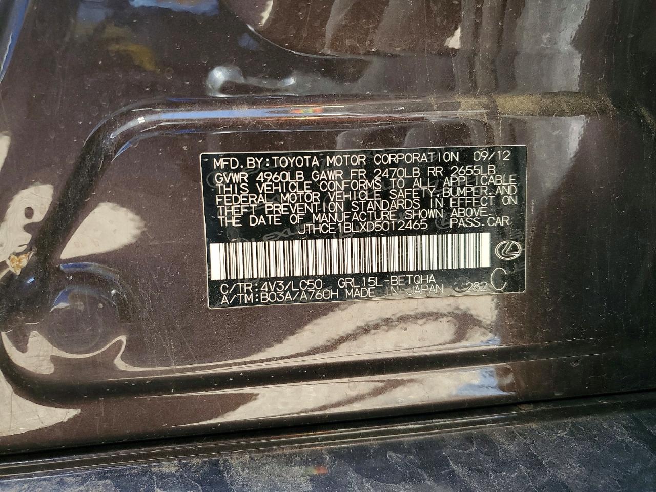 2013 Lexus Gs 350 Brown vin: JTHCE1BLXD5012465