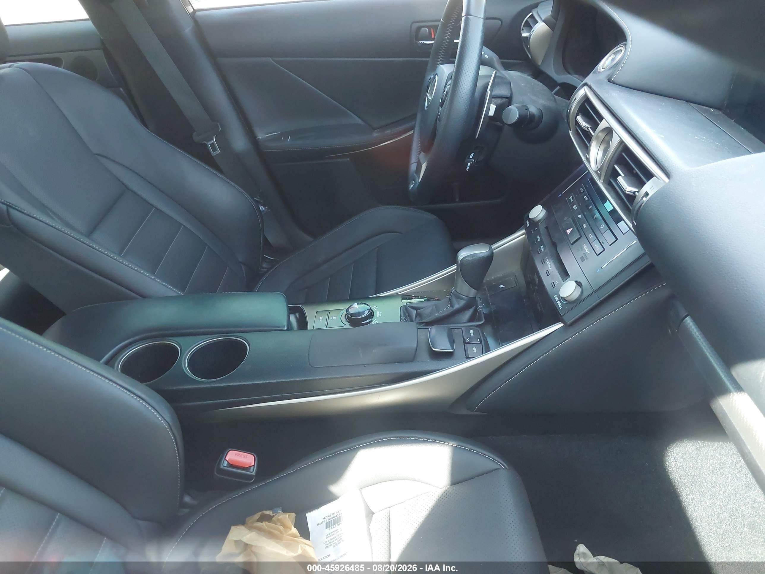 2014 Lexus Is 350   Black vin: JTHCE1D29E5004069