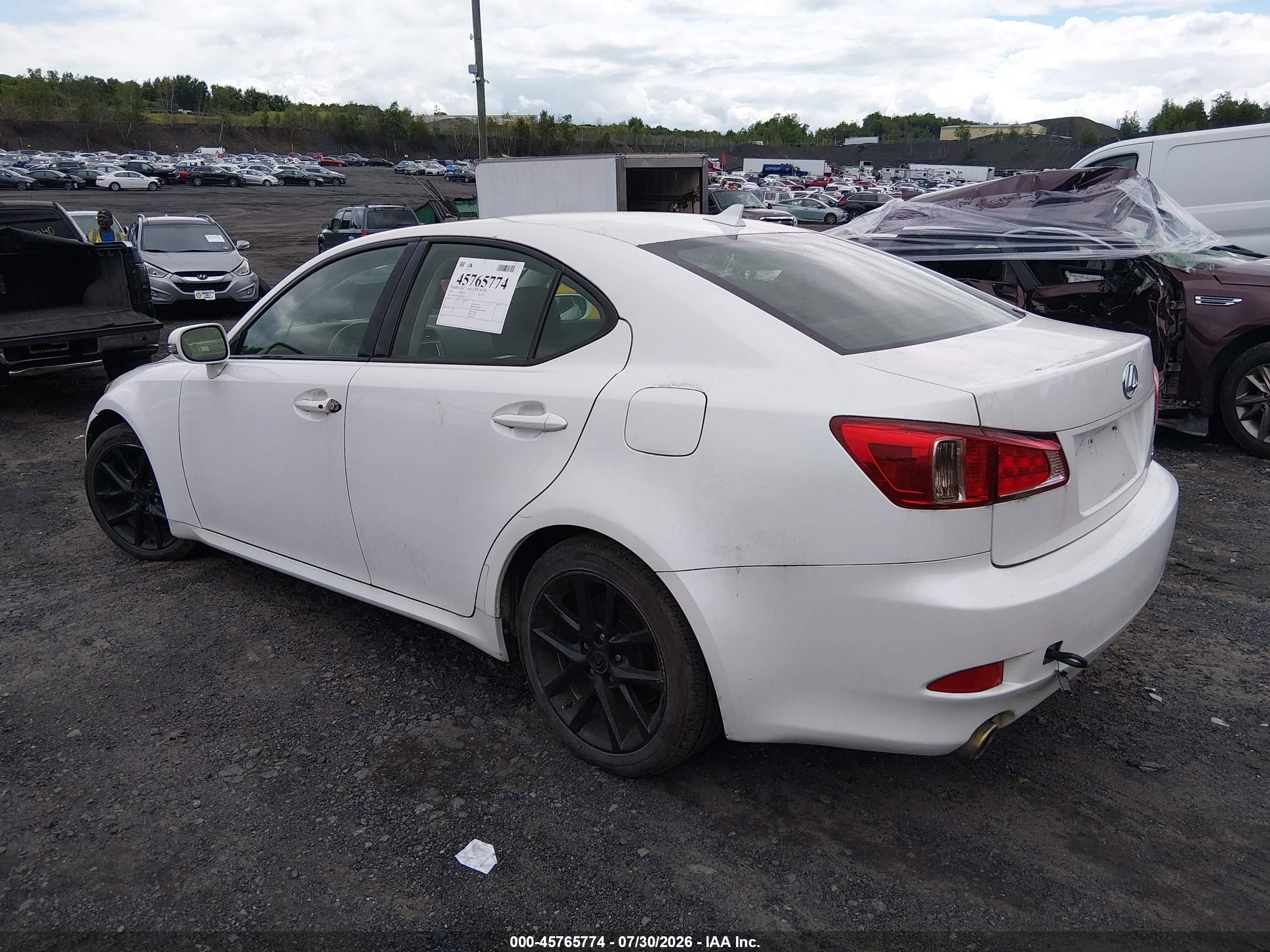 2012 Lexus Is 350   White vin: JTHCE5C21C5002726