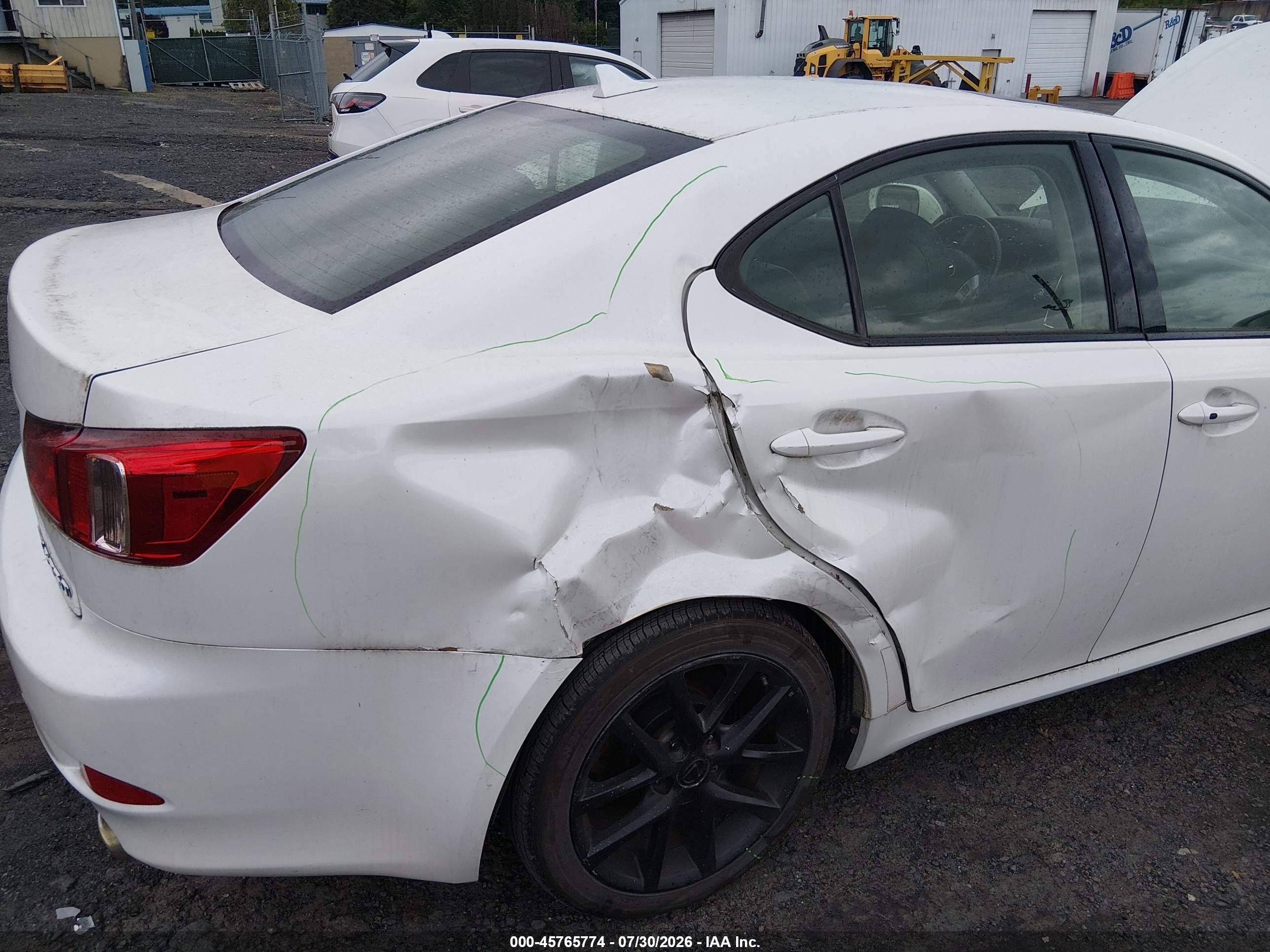 2012 Lexus Is 350   White vin: JTHCE5C21C5002726