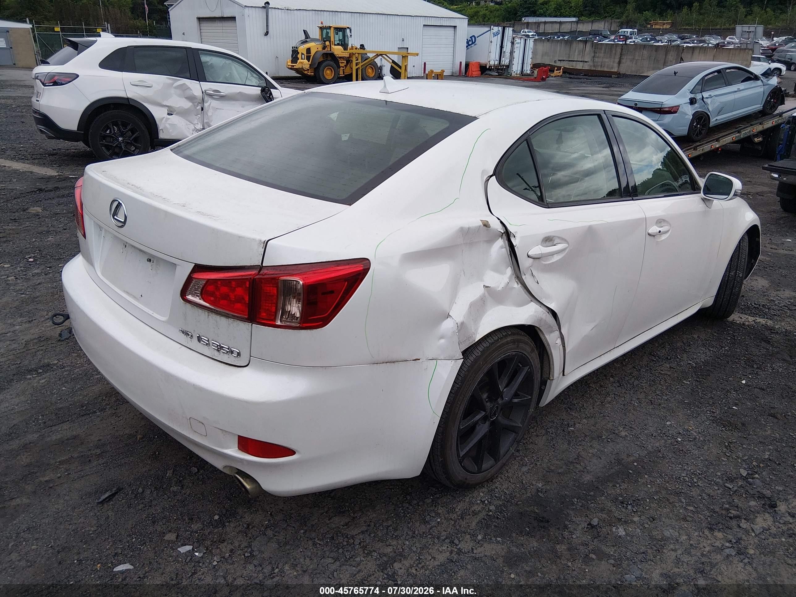 2012 Lexus Is 350   White vin: JTHCE5C21C5002726