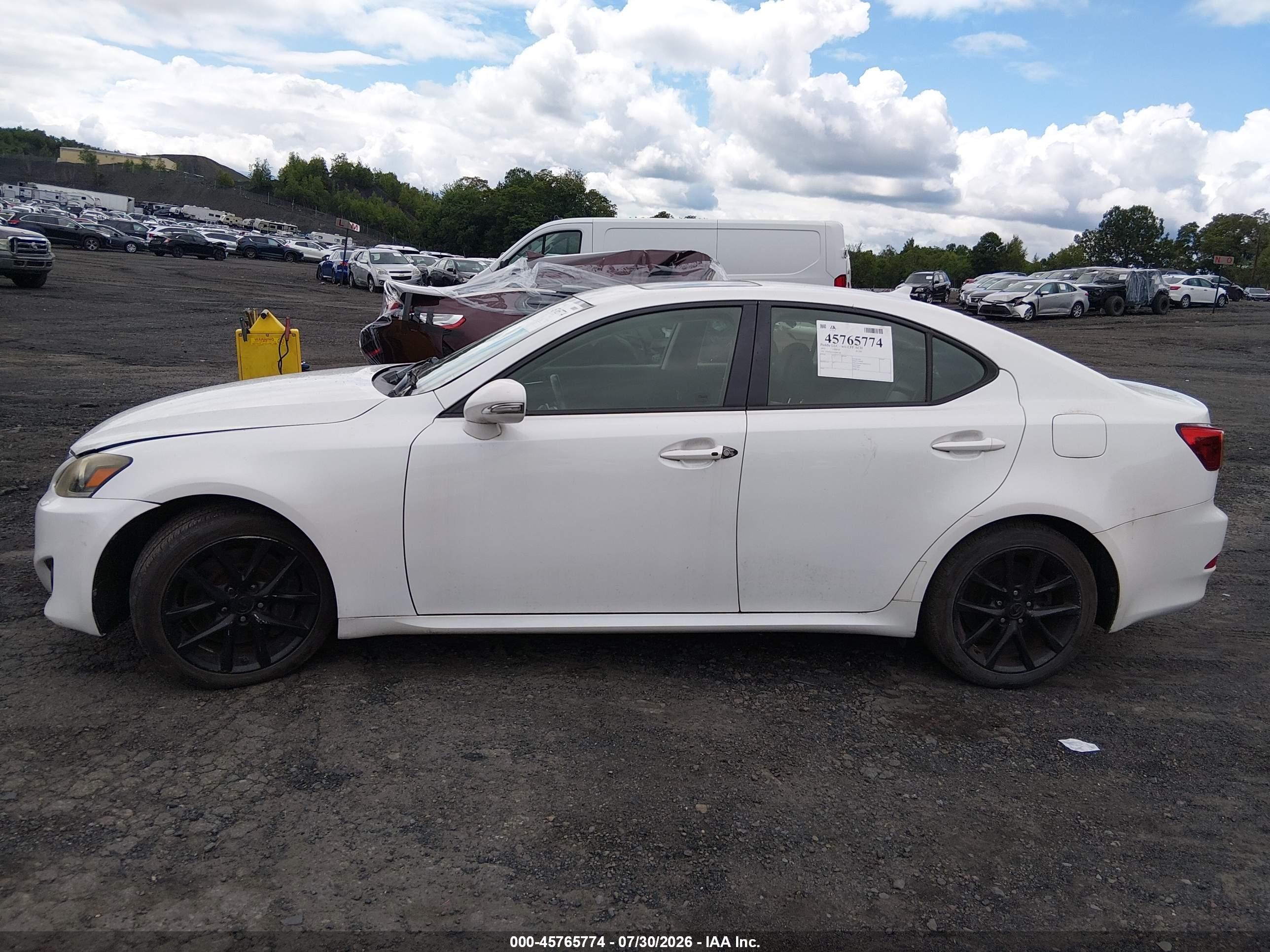 2012 Lexus Is 350   White vin: JTHCE5C21C5002726