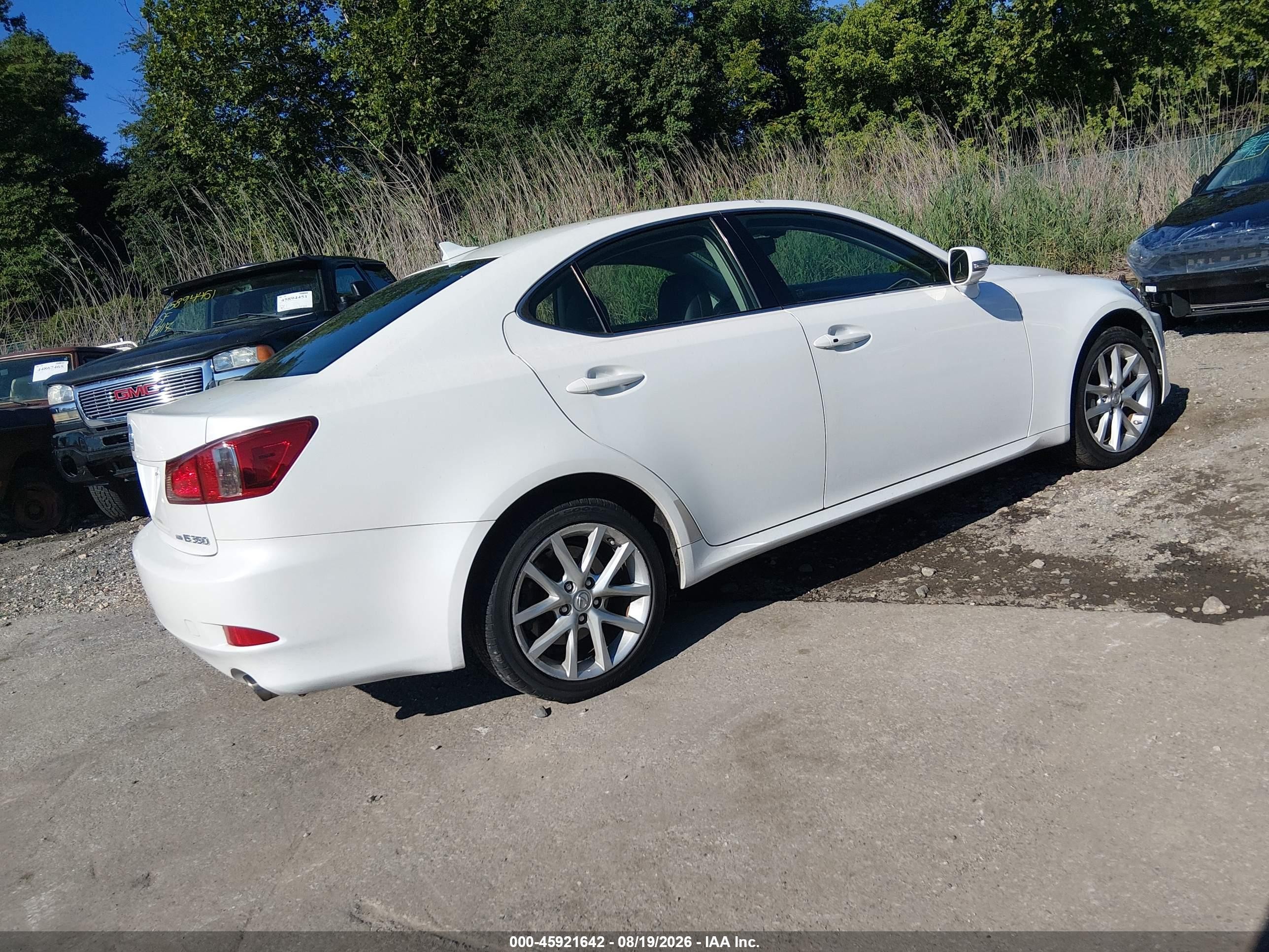 2013 Lexus Is 350 White vin: JTHCE5C2XD5003052