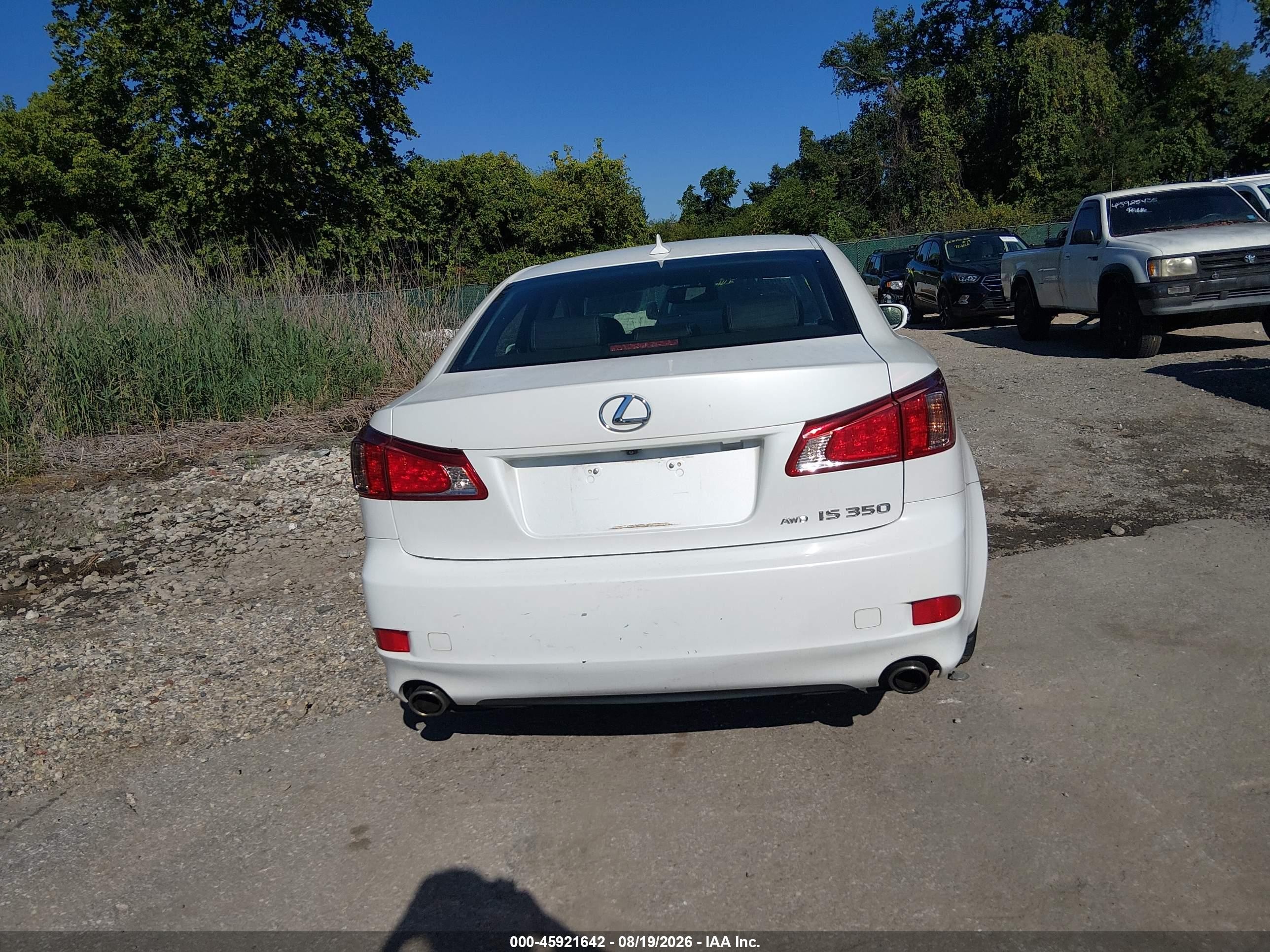 2013 Lexus Is 350 White vin: JTHCE5C2XD5003052