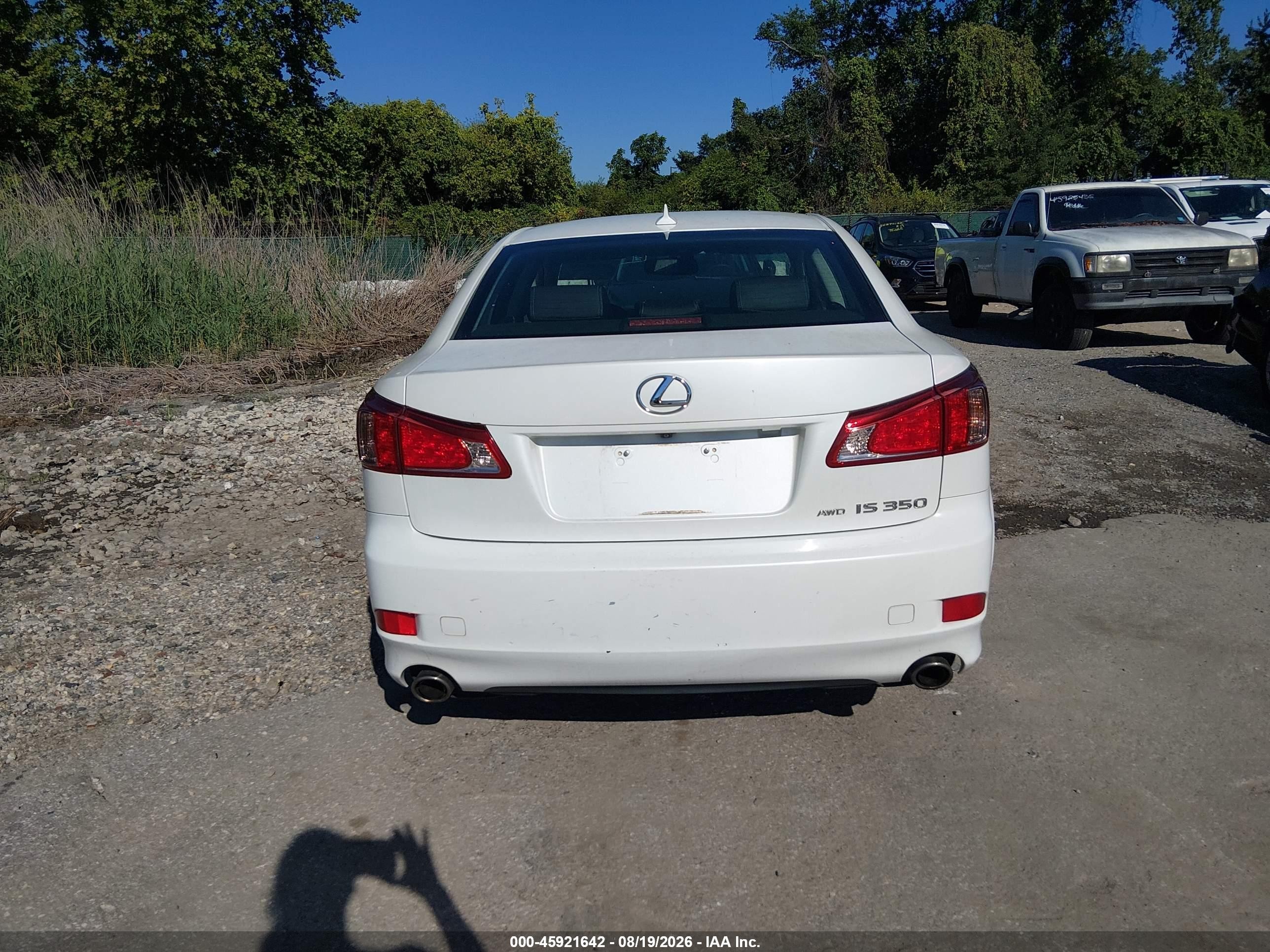 2013 Lexus Is 350 White vin: JTHCE5C2XD5003052