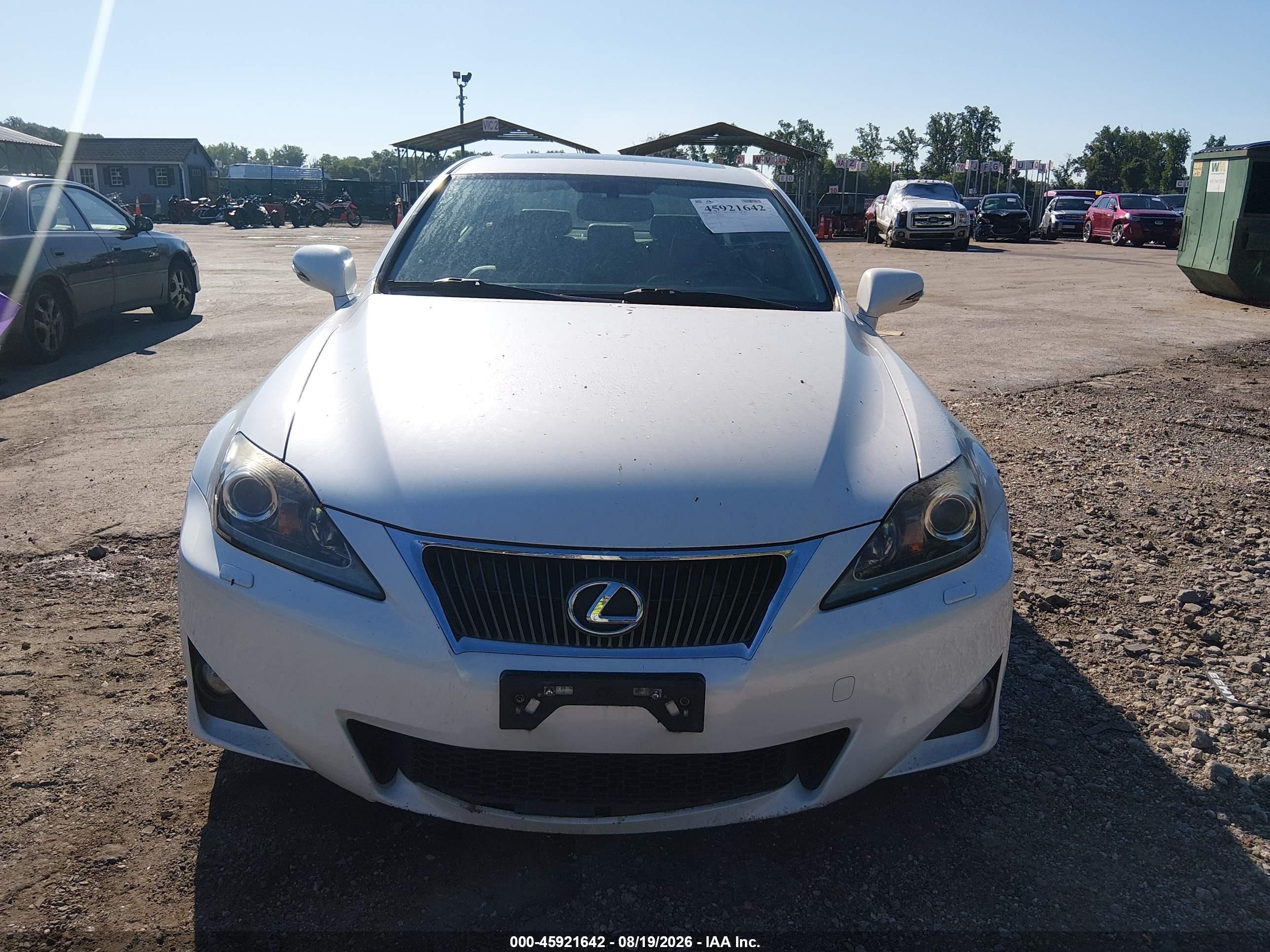 2013 Lexus Is 350 White vin: JTHCE5C2XD5003052