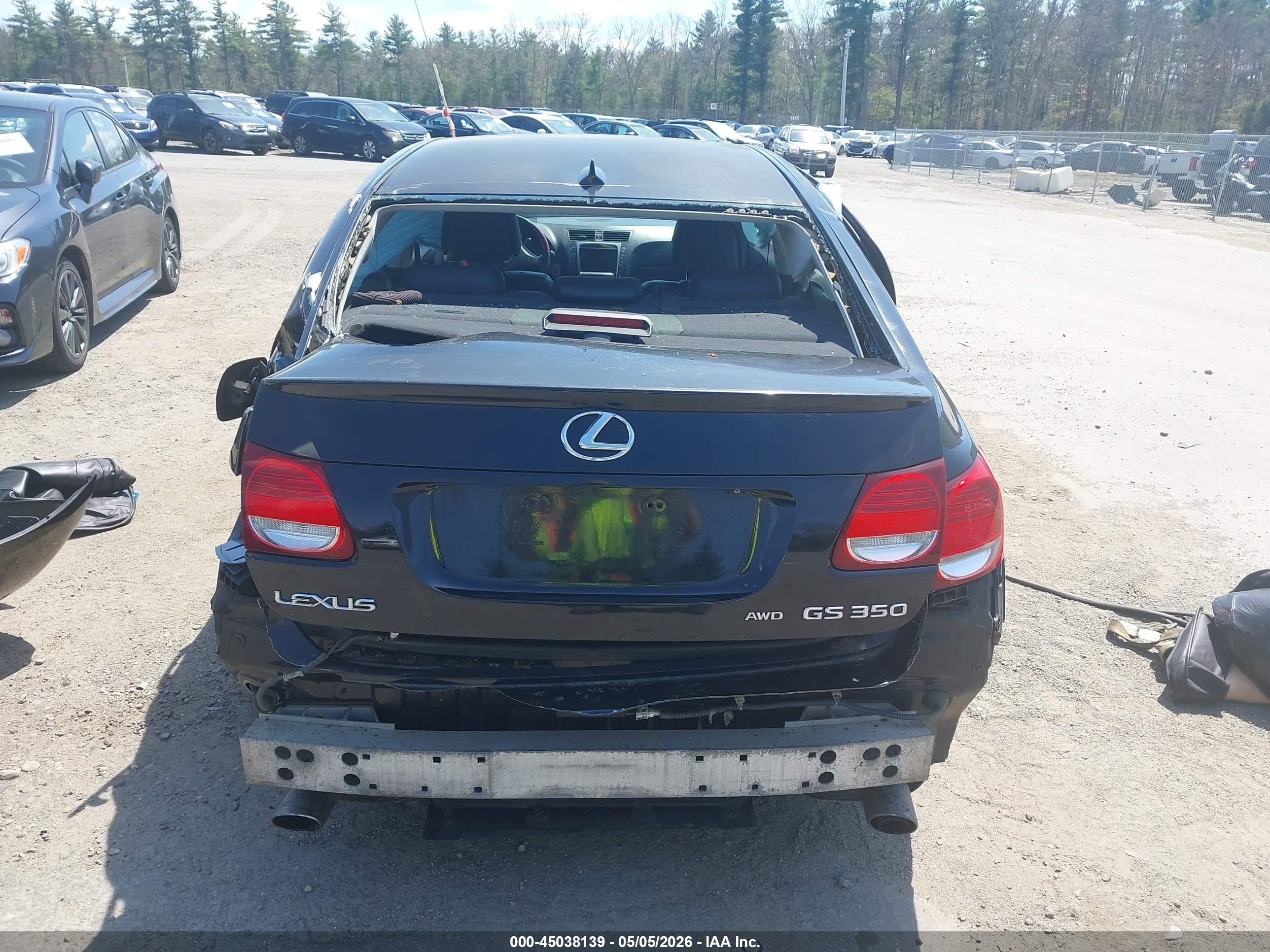 2008 Lexus Gs 350   Black vin: JTHCE96S980015876