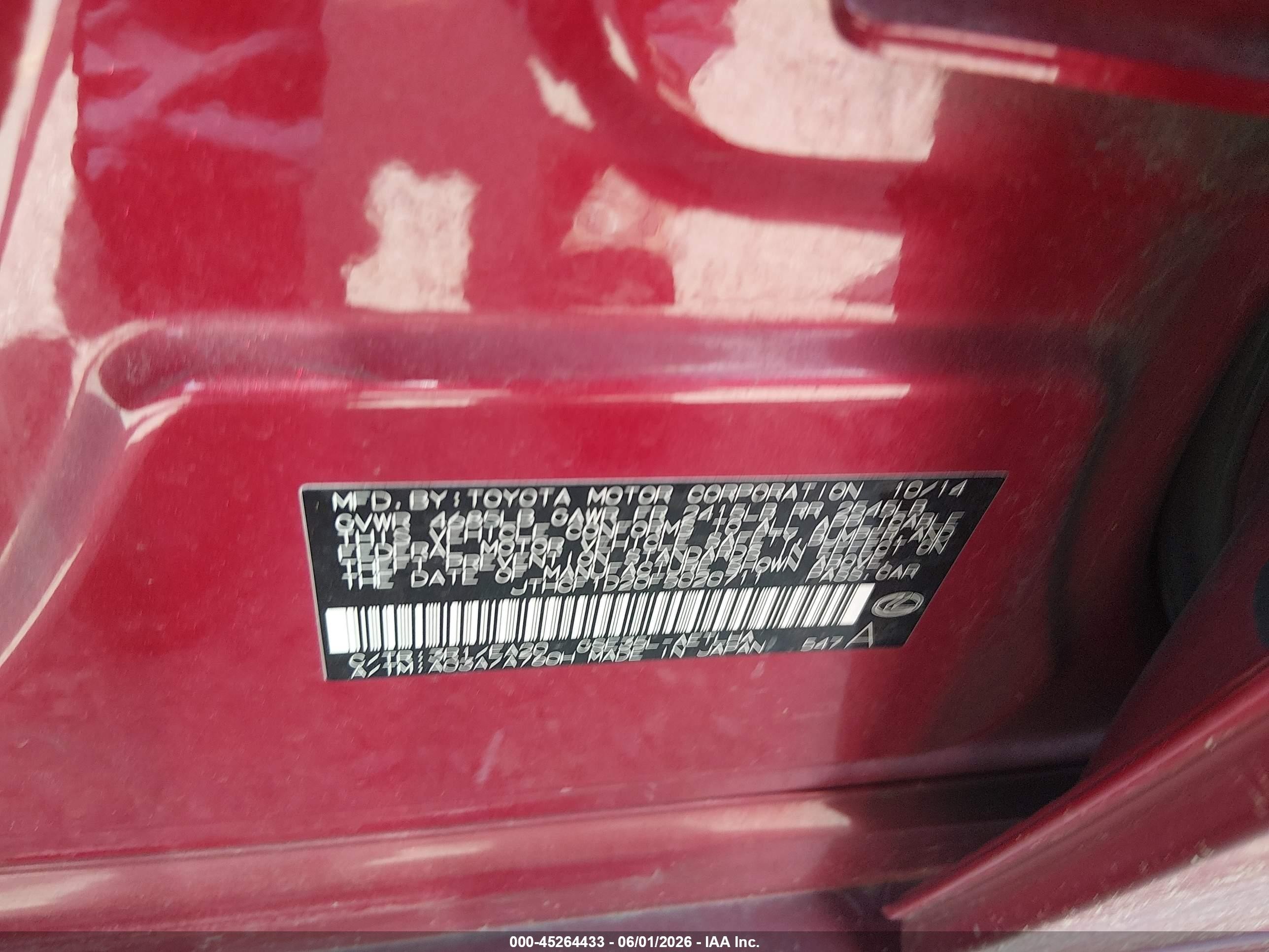 2015 Lexus Is 250   Red vin: JTHCF1D20F5020711