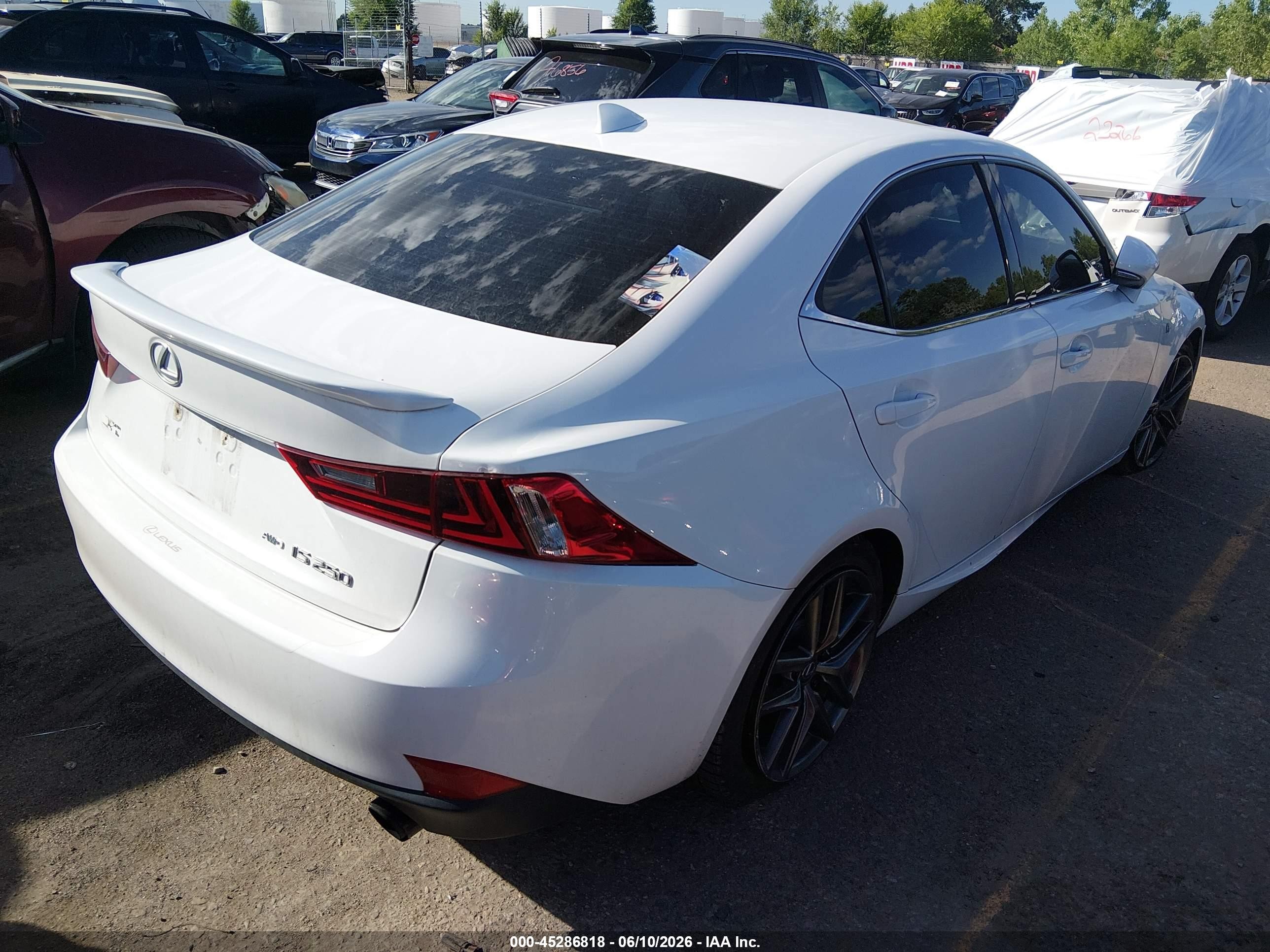 2014 Lexus Is 250   White vin: JTHCF1D21E5009585