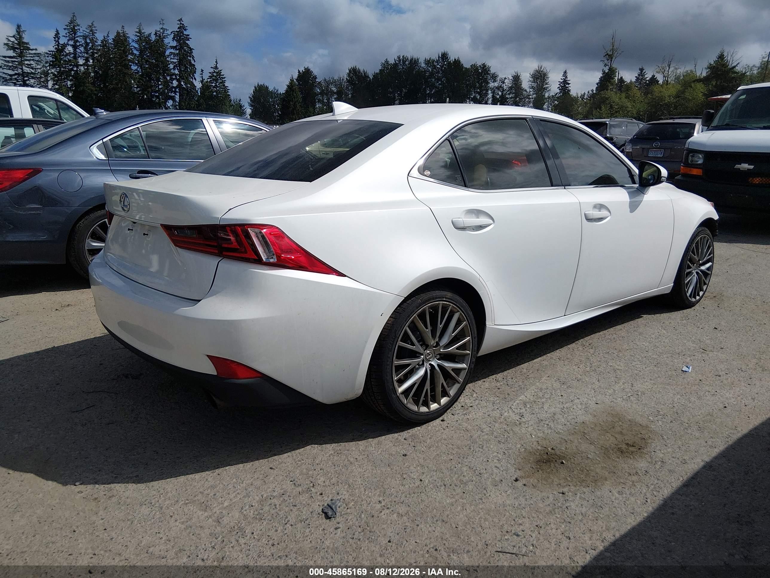 2014 Lexus Is 250 White vin: JTHCF1D21E5012499