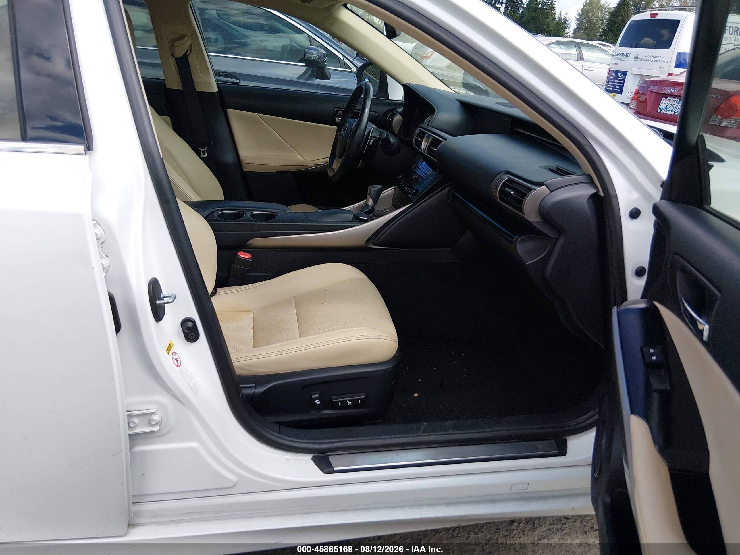 2014 Lexus Is 250 White vin: JTHCF1D21E5012499