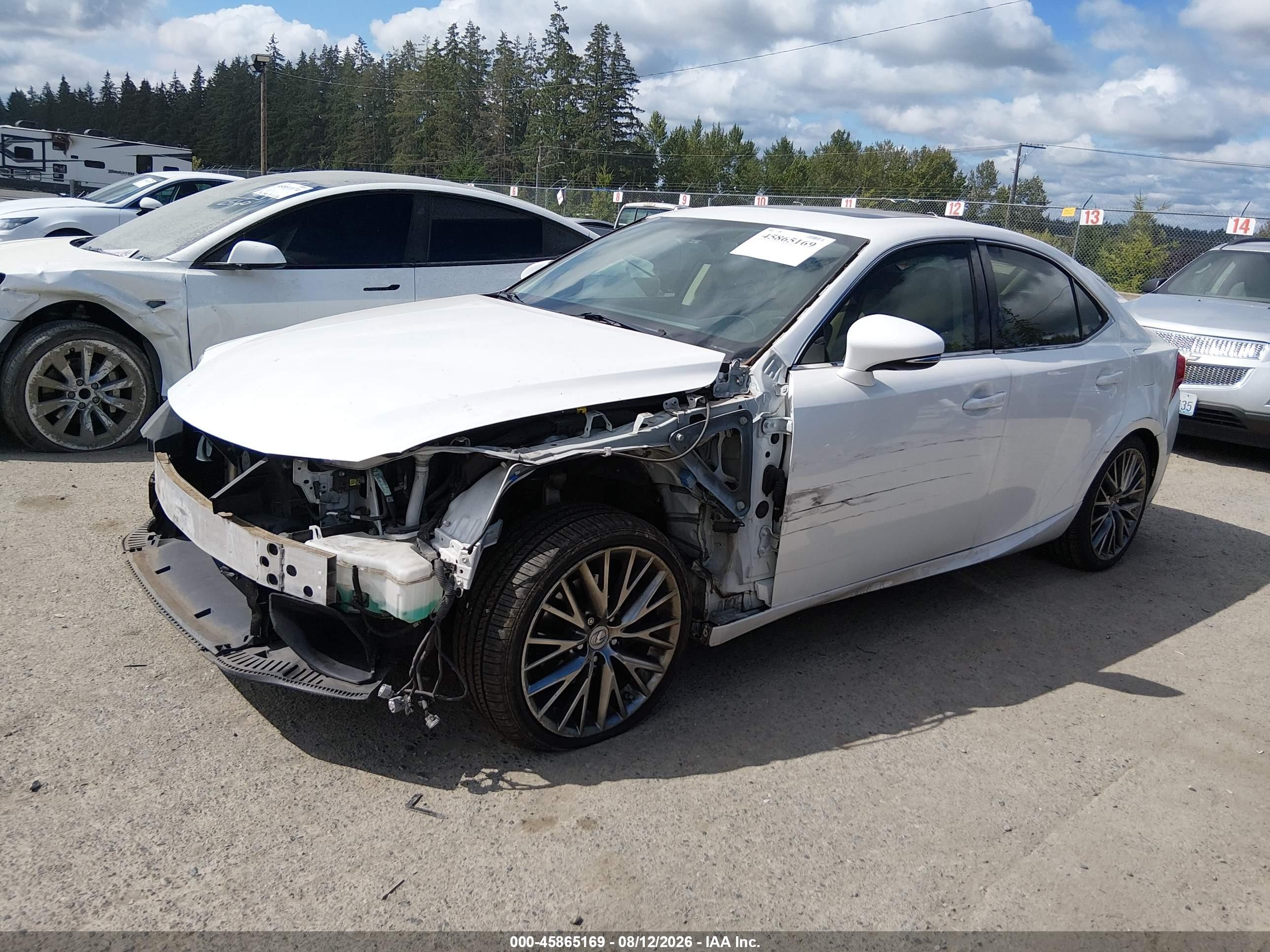 2014 Lexus Is 250 White vin: JTHCF1D21E5012499
