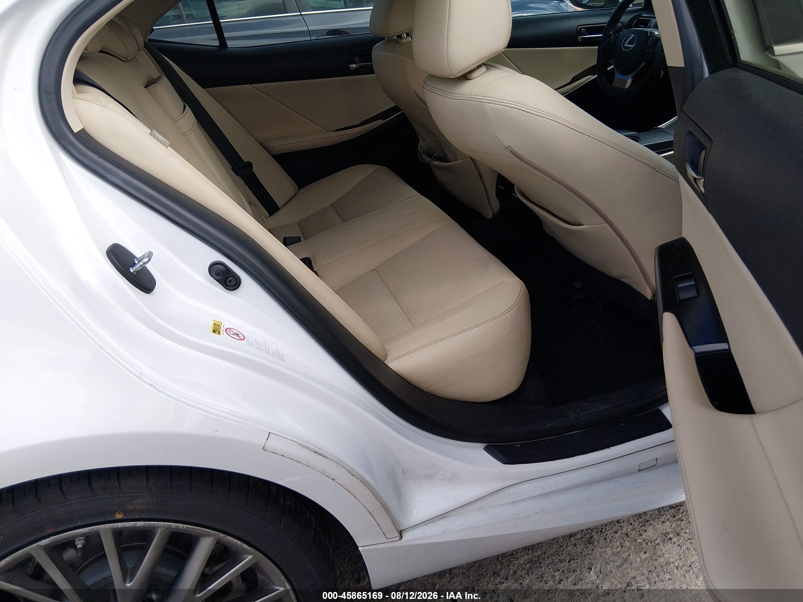 2014 Lexus Is 250 White vin: JTHCF1D21E5012499