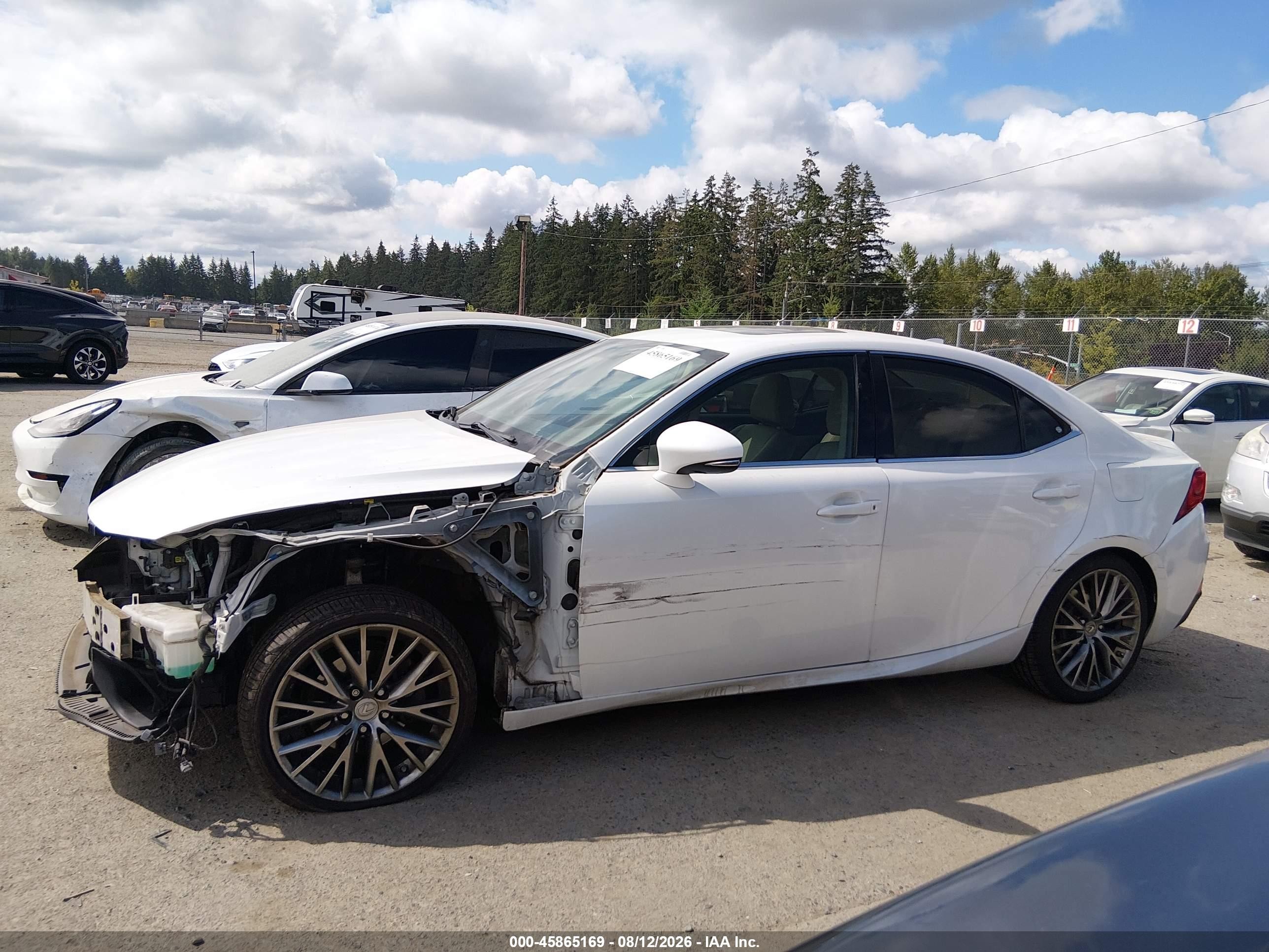 2014 Lexus Is 250 White vin: JTHCF1D21E5012499
