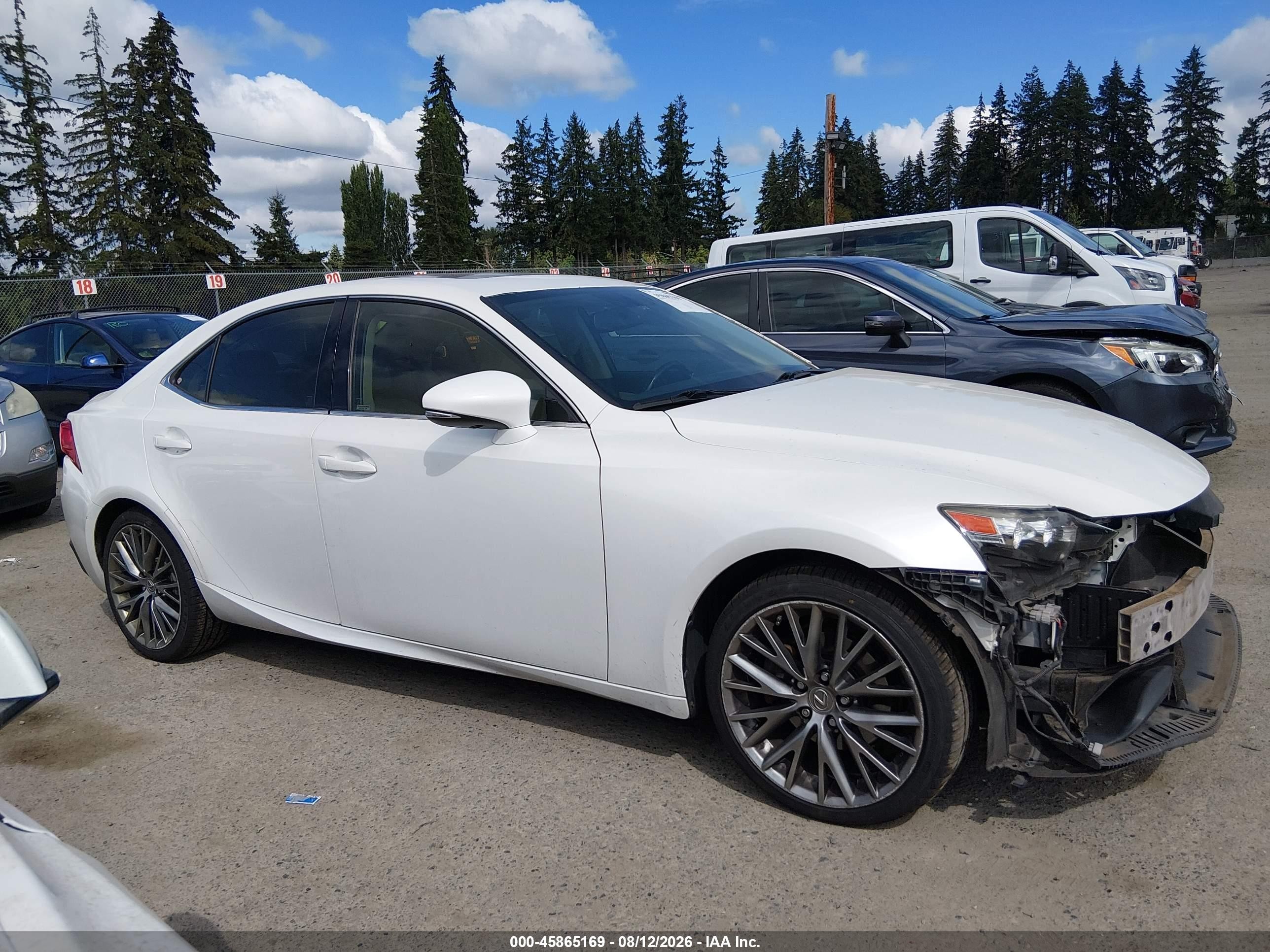 2014 Lexus Is 250 White vin: JTHCF1D21E5012499
