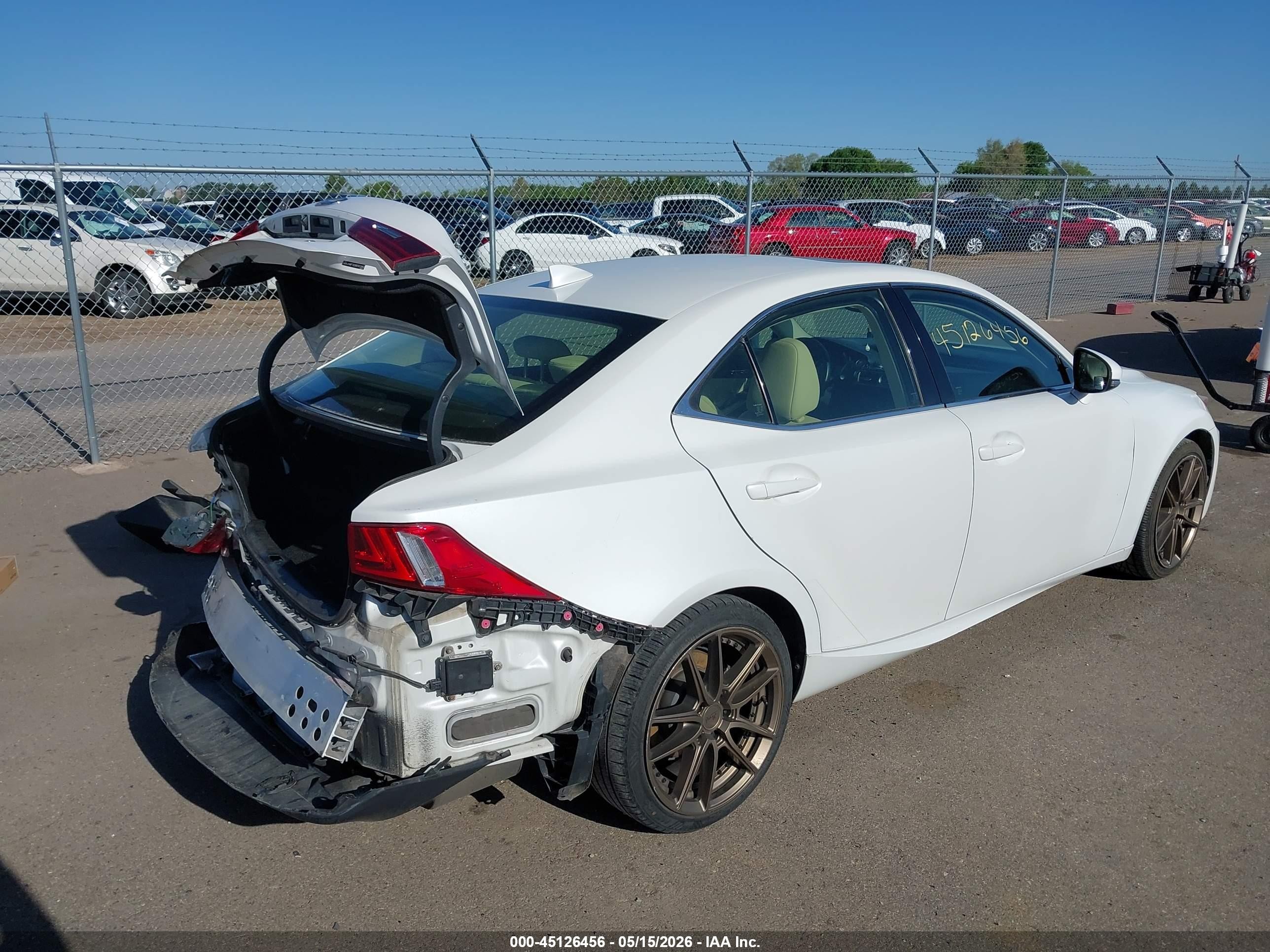 2014 Lexus Is 250   White vin: JTHCF1D24E5013453