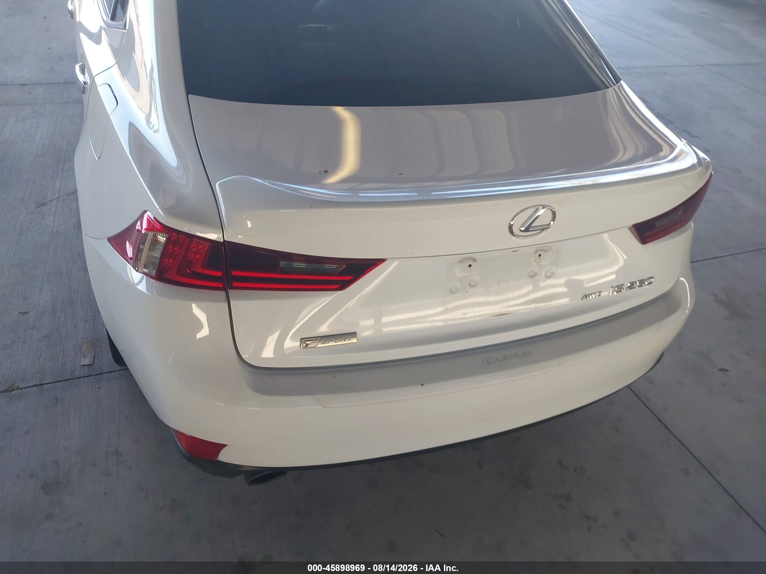 2015 Lexus Is 250   White vin: JTHCF1D29F5019136