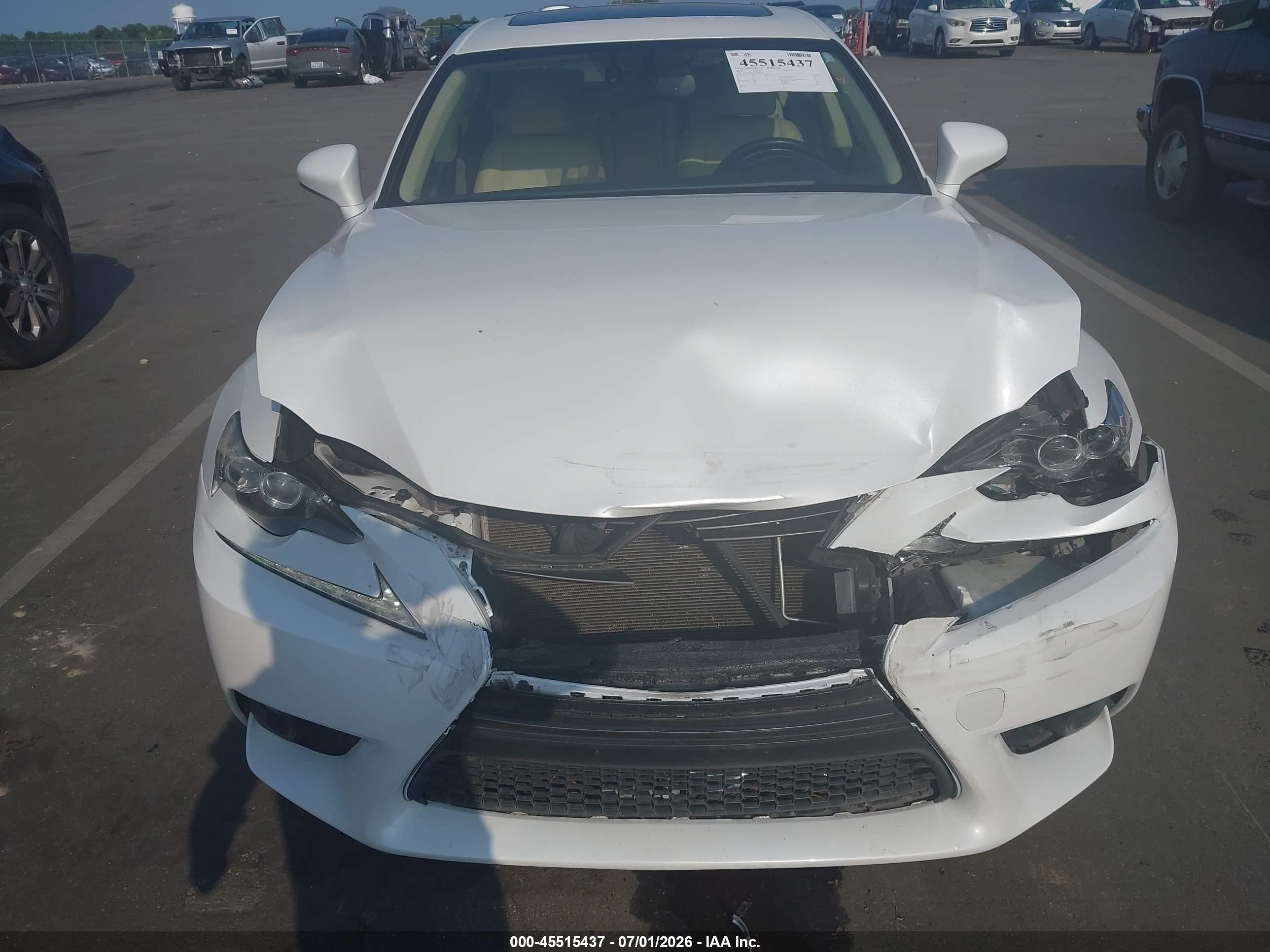 2014 Lexus Is 250   White vin: JTHCF1D2XE5007110