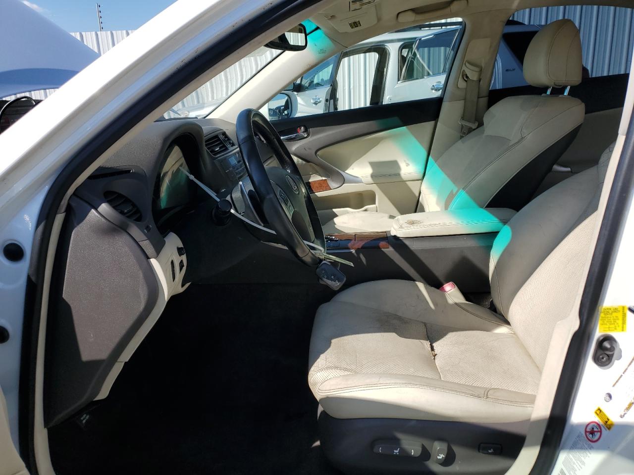 2012 Lexus Is 250 Base White vin: JTHCF5C21C5059490 Damage: Left Front Seat Cushion, Cut, > 12 Inches