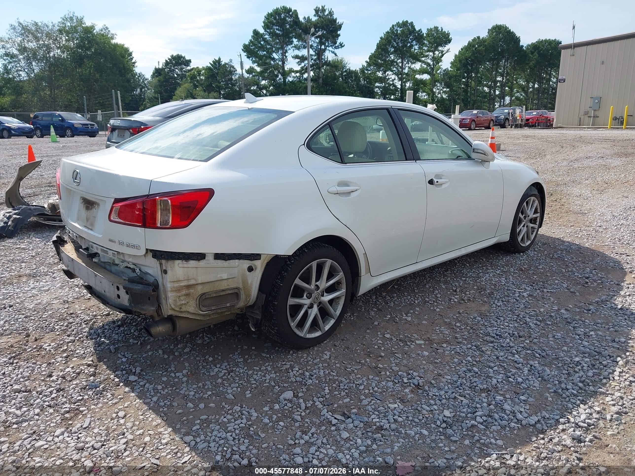 2013 Lexus Is 250   White vin: JTHCF5C21D2036066