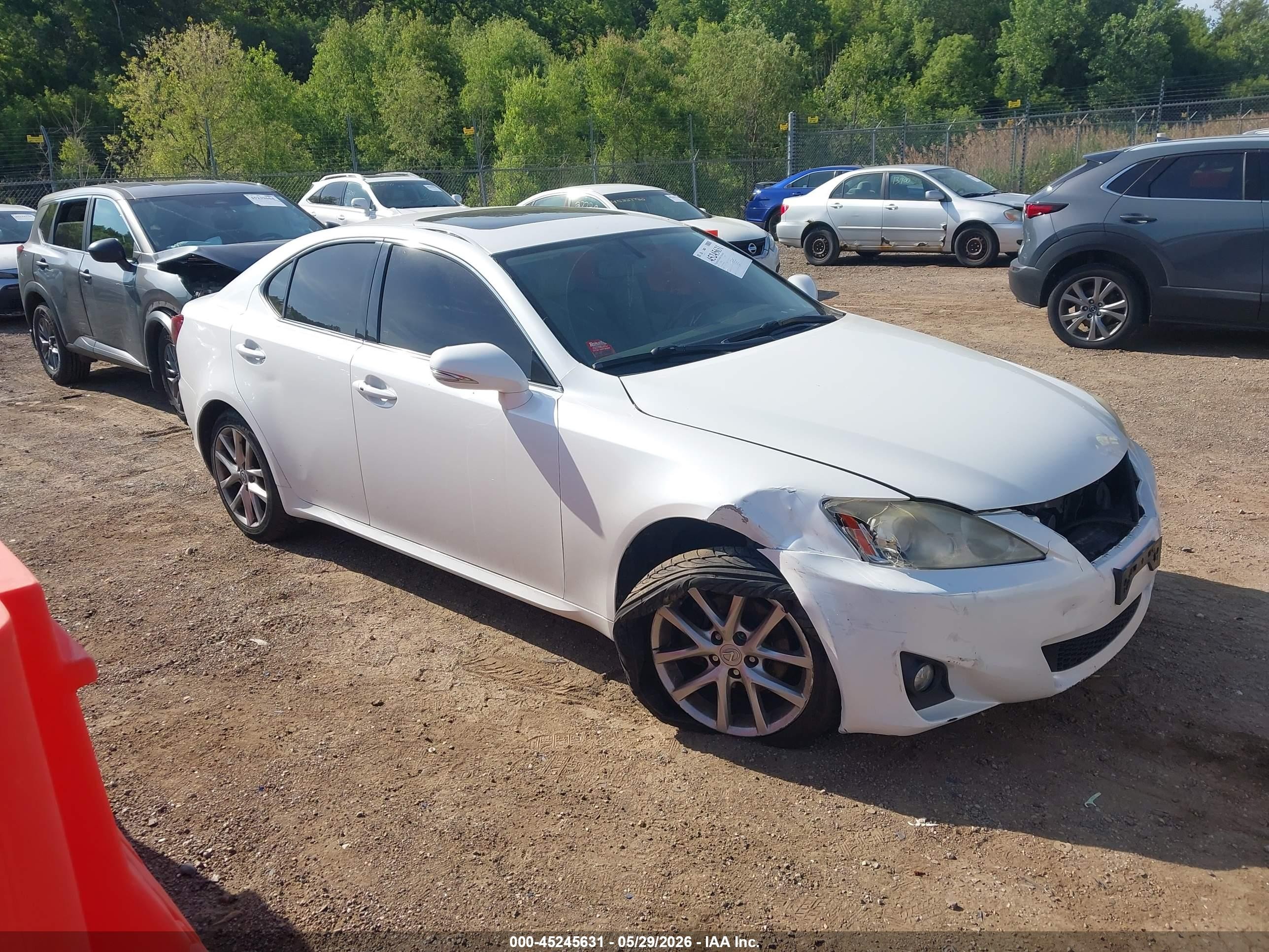 2012 Lexus Is 250   White vin: JTHCF5C24C5060357