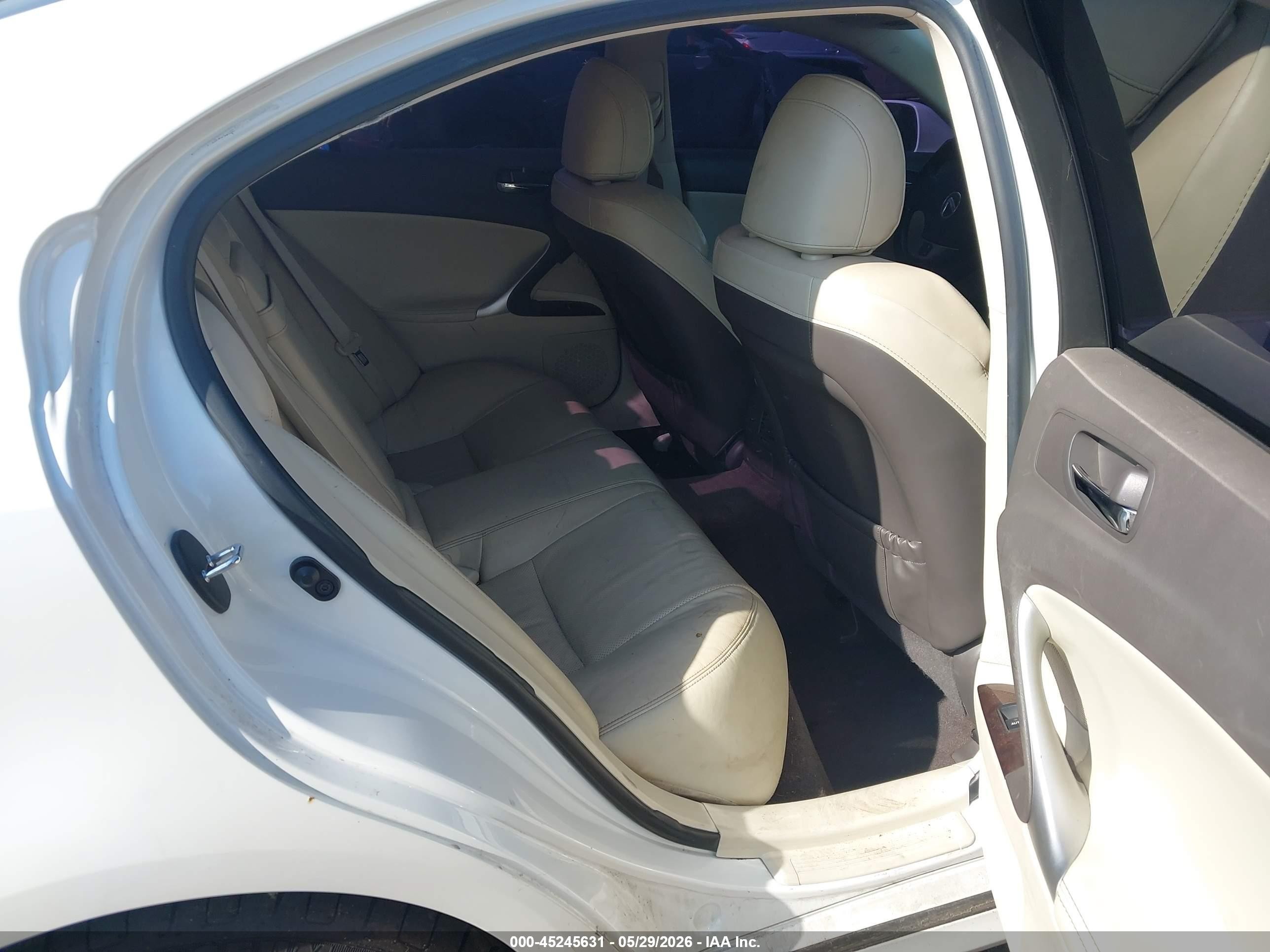 2012 Lexus Is 250   White vin: JTHCF5C24C5060357