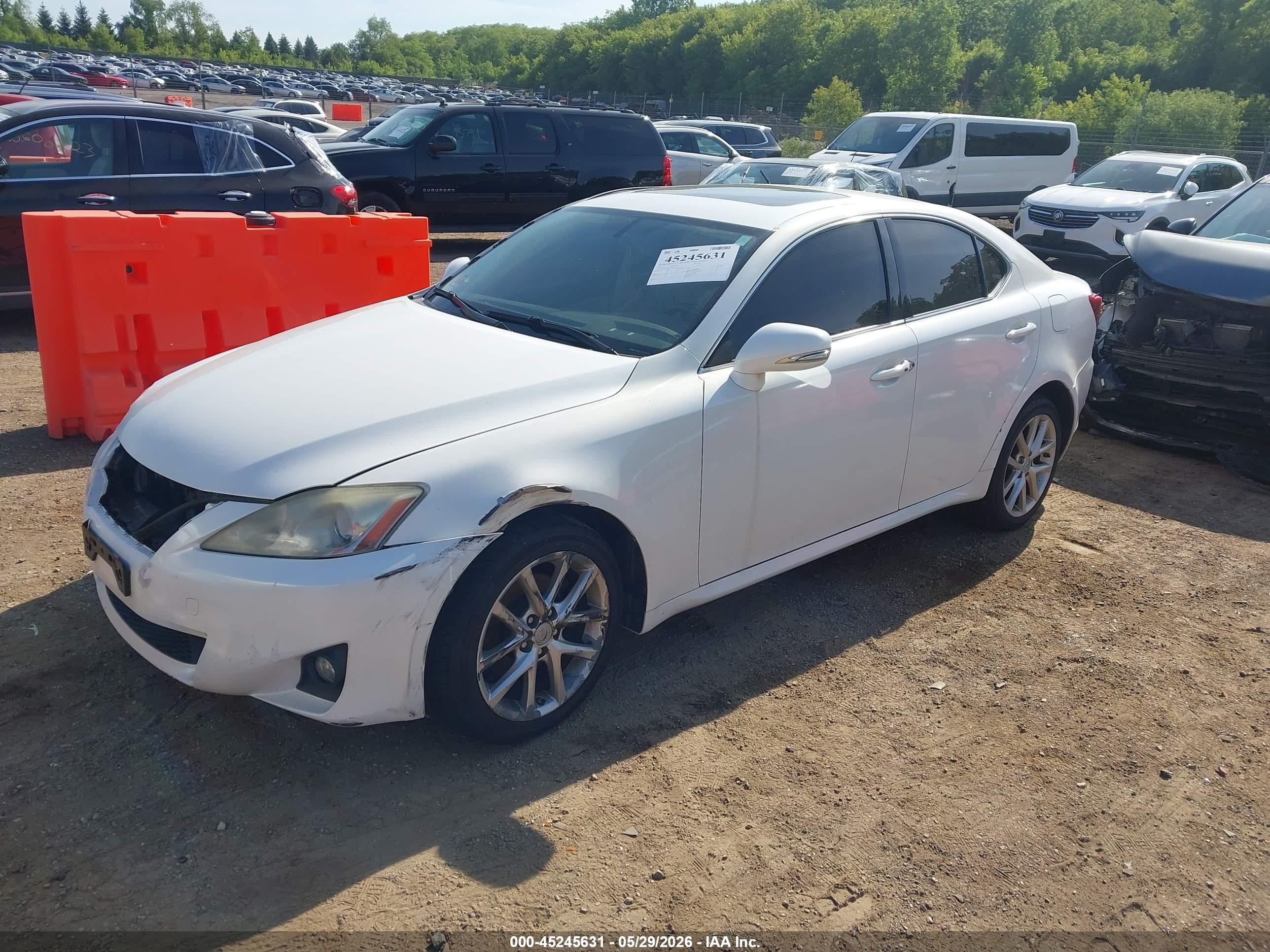 2012 Lexus Is 250   White vin: JTHCF5C24C5060357