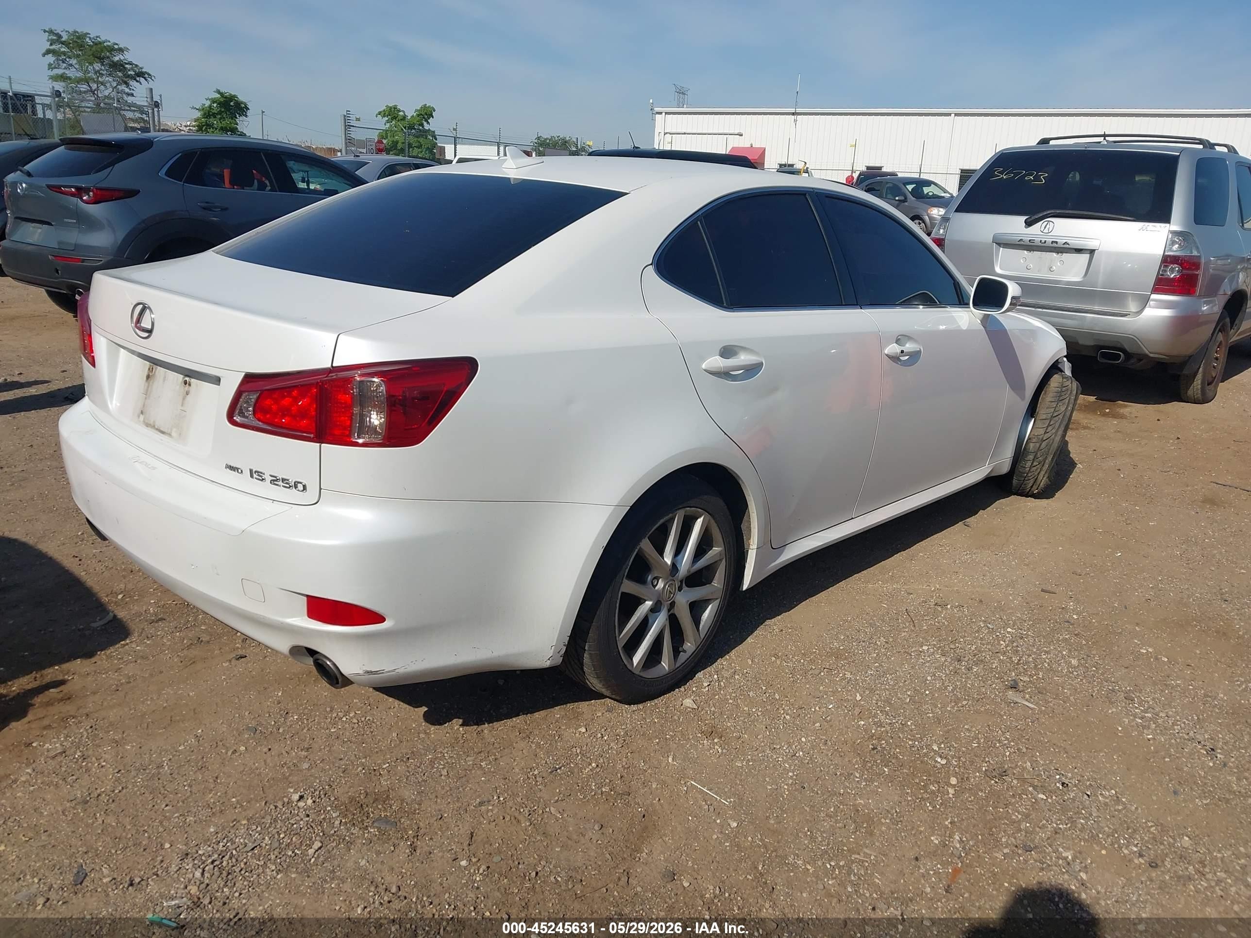 2012 Lexus Is 250   White vin: JTHCF5C24C5060357