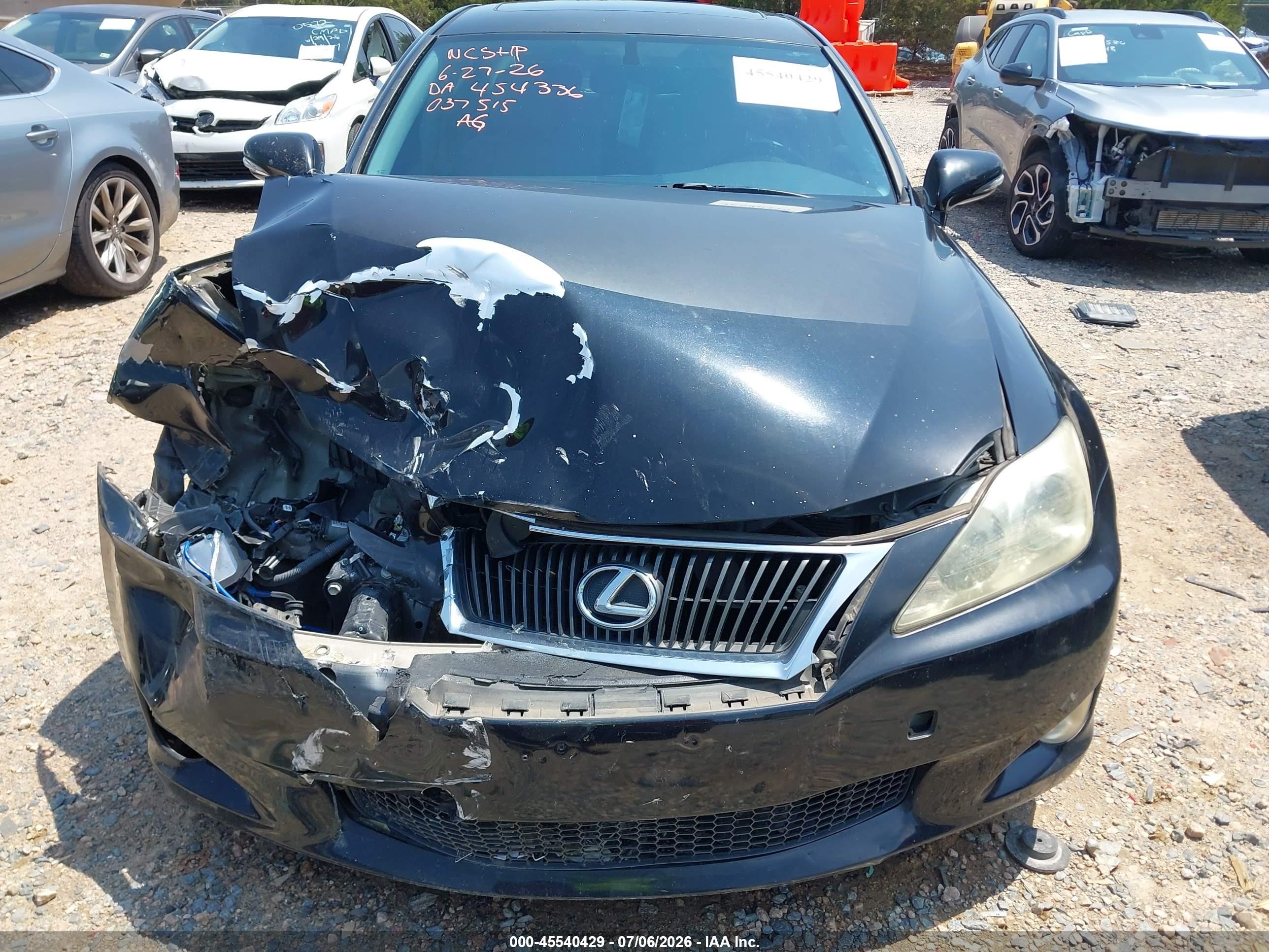 2010 Lexus Is 250   Black vin: JTHCF5C26A5037515
