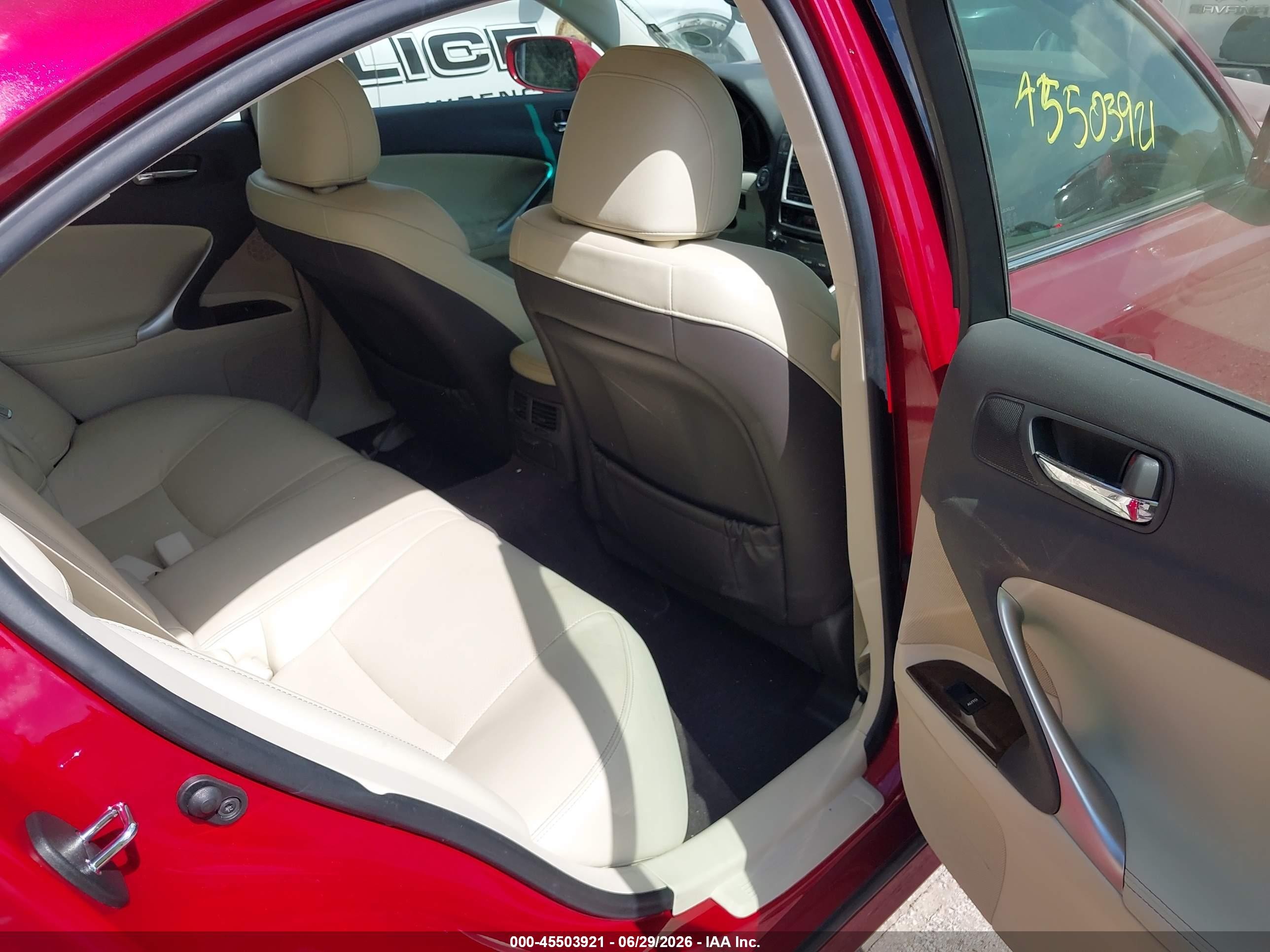 2012 Lexus Is 250   Red vin: JTHCF5C26C5059212