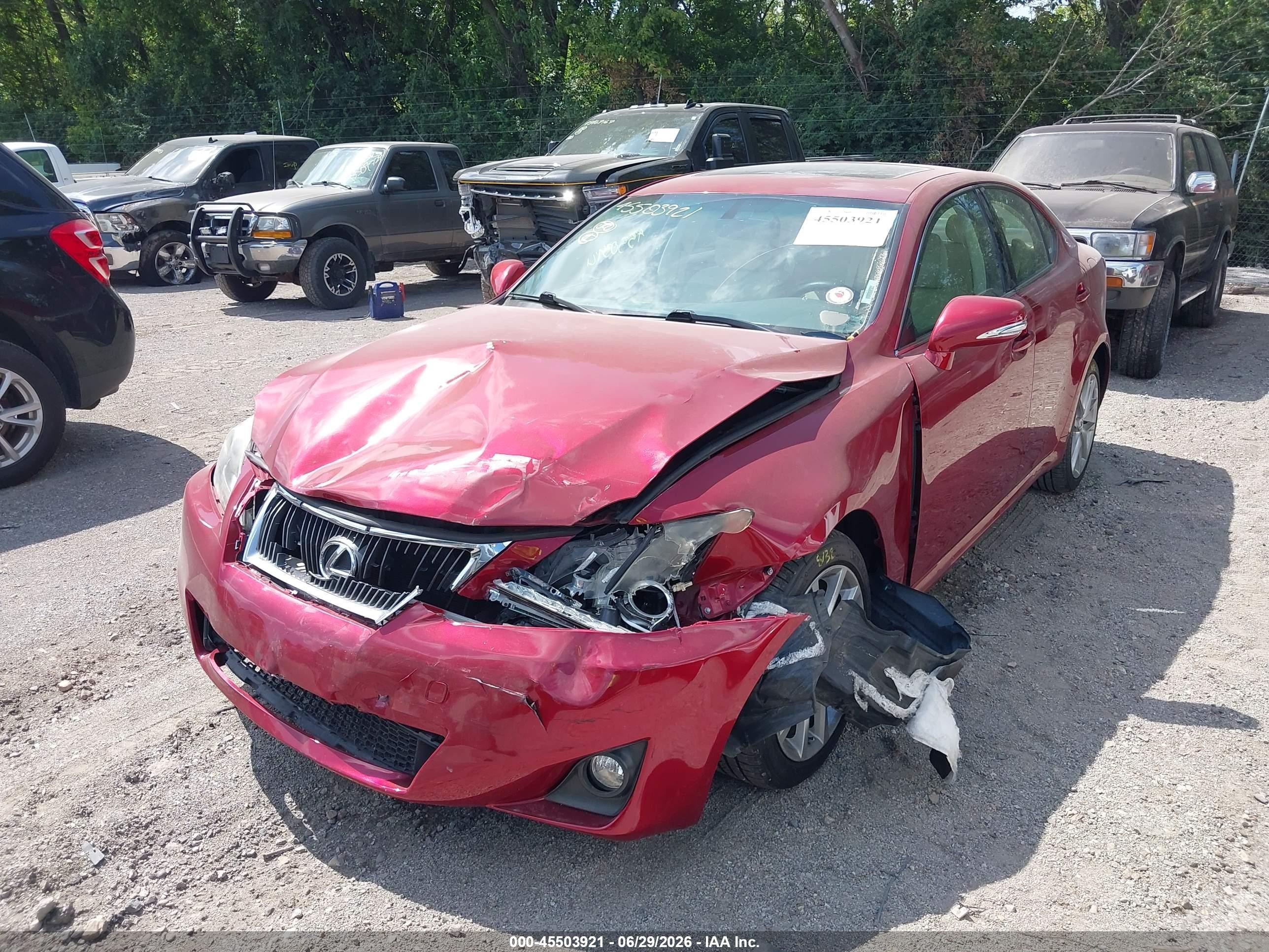2012 Lexus Is 250   Red vin: JTHCF5C26C5059212